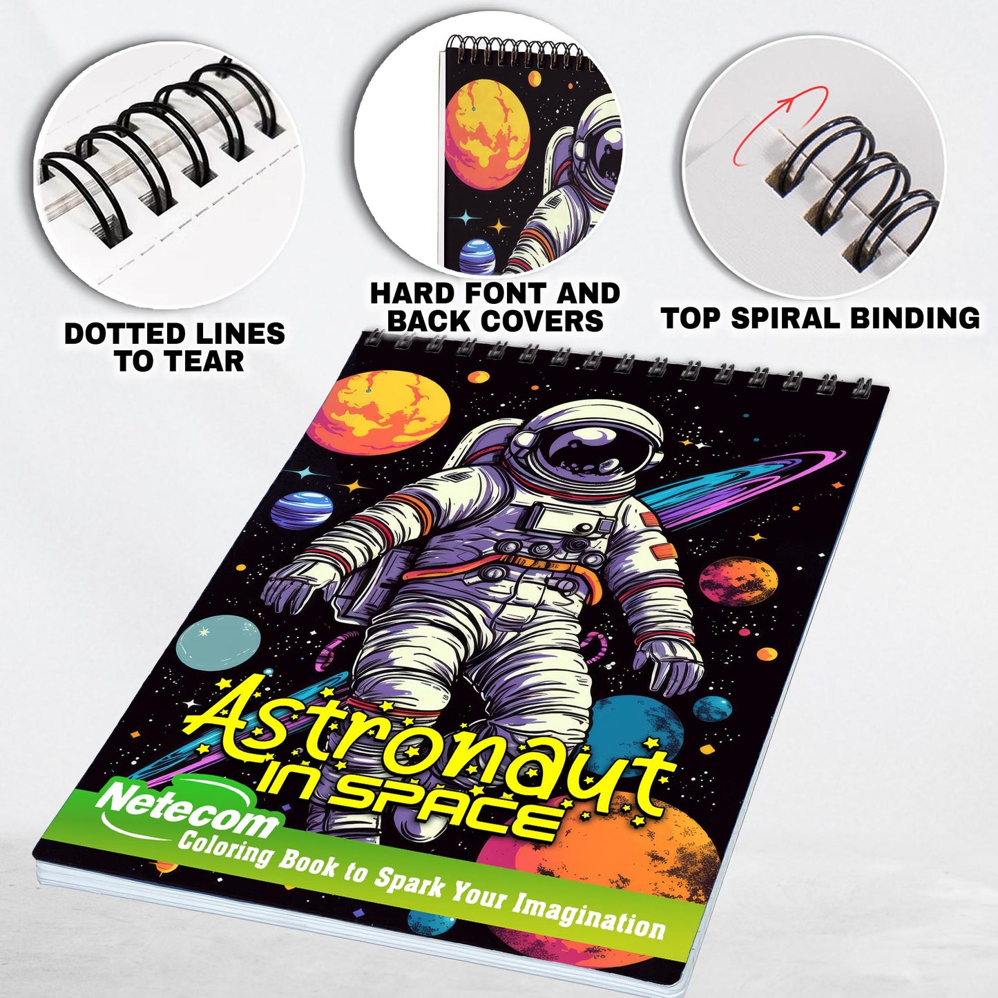 Astronaut In Space Spiral Bound Coloring Book, Embark on a Cosmic Coloring Adventure with 30 Stunning Astronaut in Space Coloring Pages for Artistic Explorers to Dive into the World of Space Exploration and Unleash Their Creativity while Celebrating