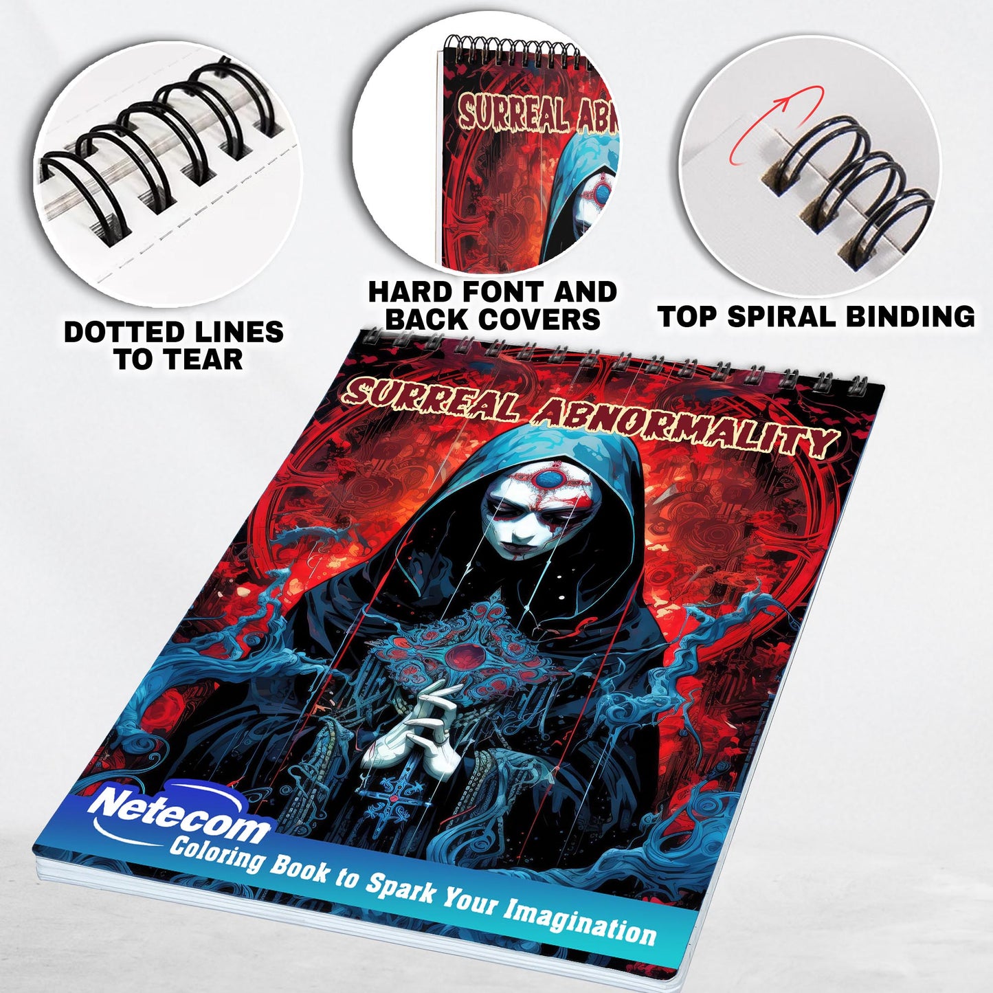 Surreal Abnormality Spiral Bound Coloring Book, Immerse Yourself in 30 Surreal Abnormality Coloring Pages for Dreamers to Find Inspiration.