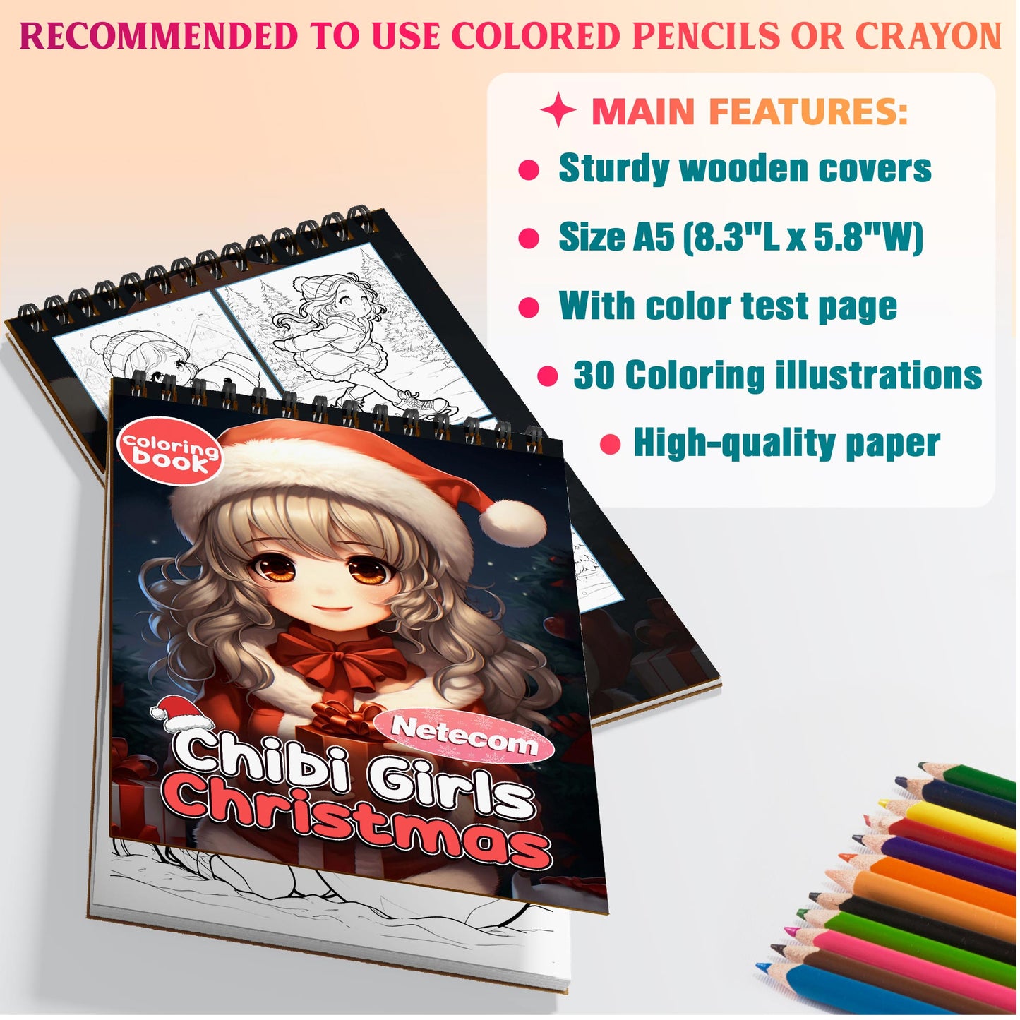 Netecom Chibi Girls Christmas Coloring Sheets For Adults