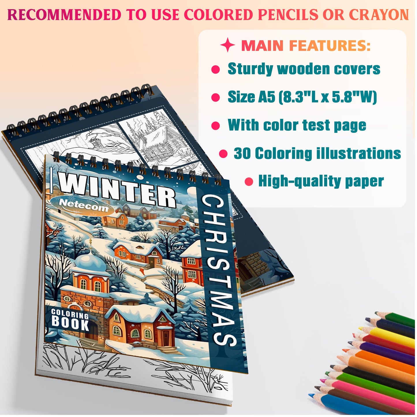 Netecom Christmas Winter Coloring Sheets For Adults