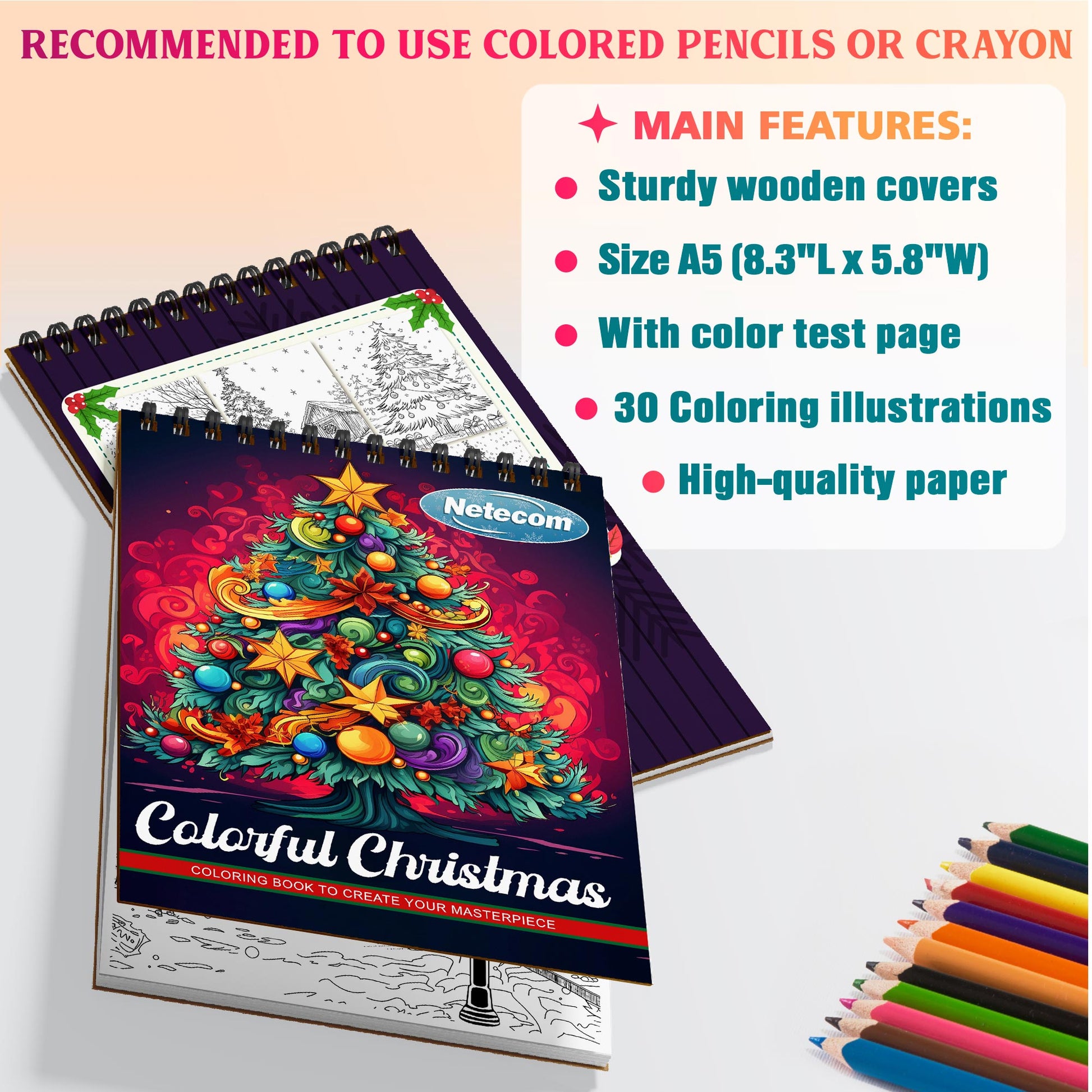 Netecom Colorful Christmas Coloring Sheets For Adults