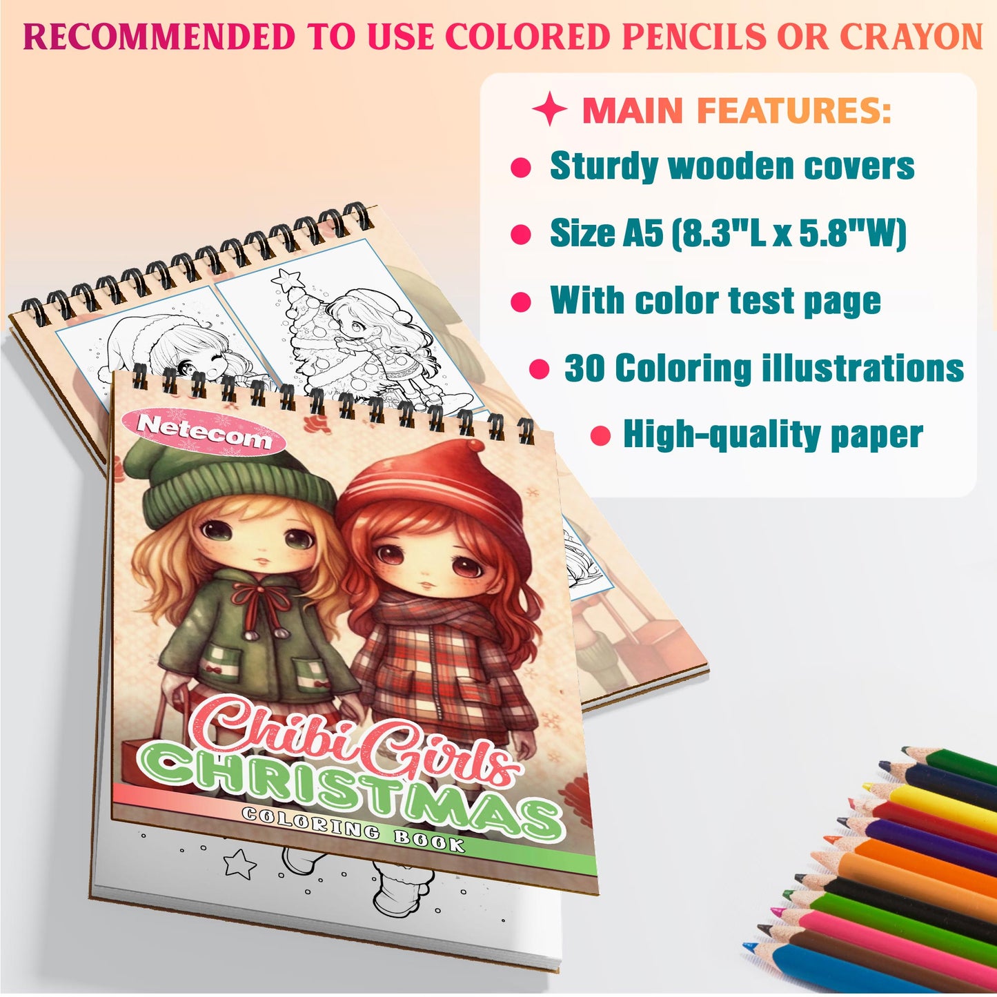 Netecom Chibi Girls Christmas Coloring Sheets For Adults