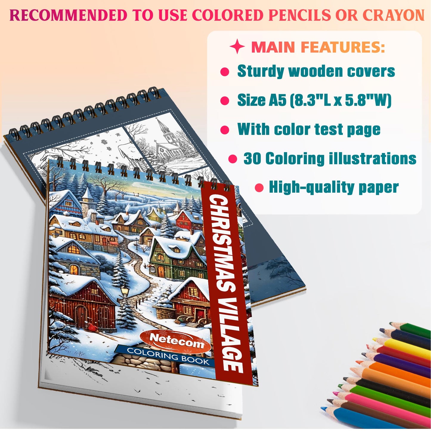 Netecom Christmas Village Coloring Sheets For Adults