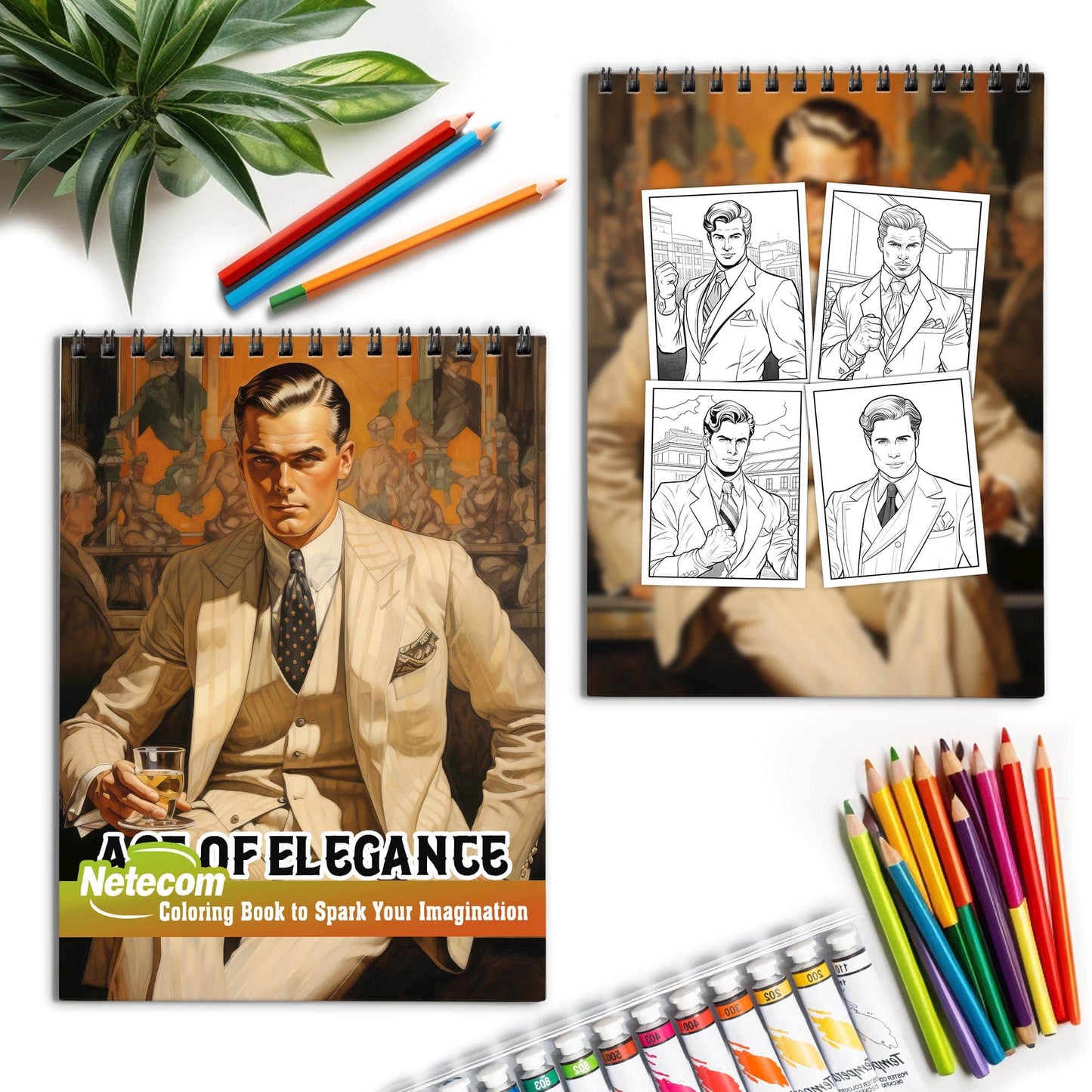 Age Of Elegance Spiral Bound Coloring Book, Unwind with 30 Serene Coloring Pages, Providing Therapeutic Relaxation and a Sense of Vintage Beauty