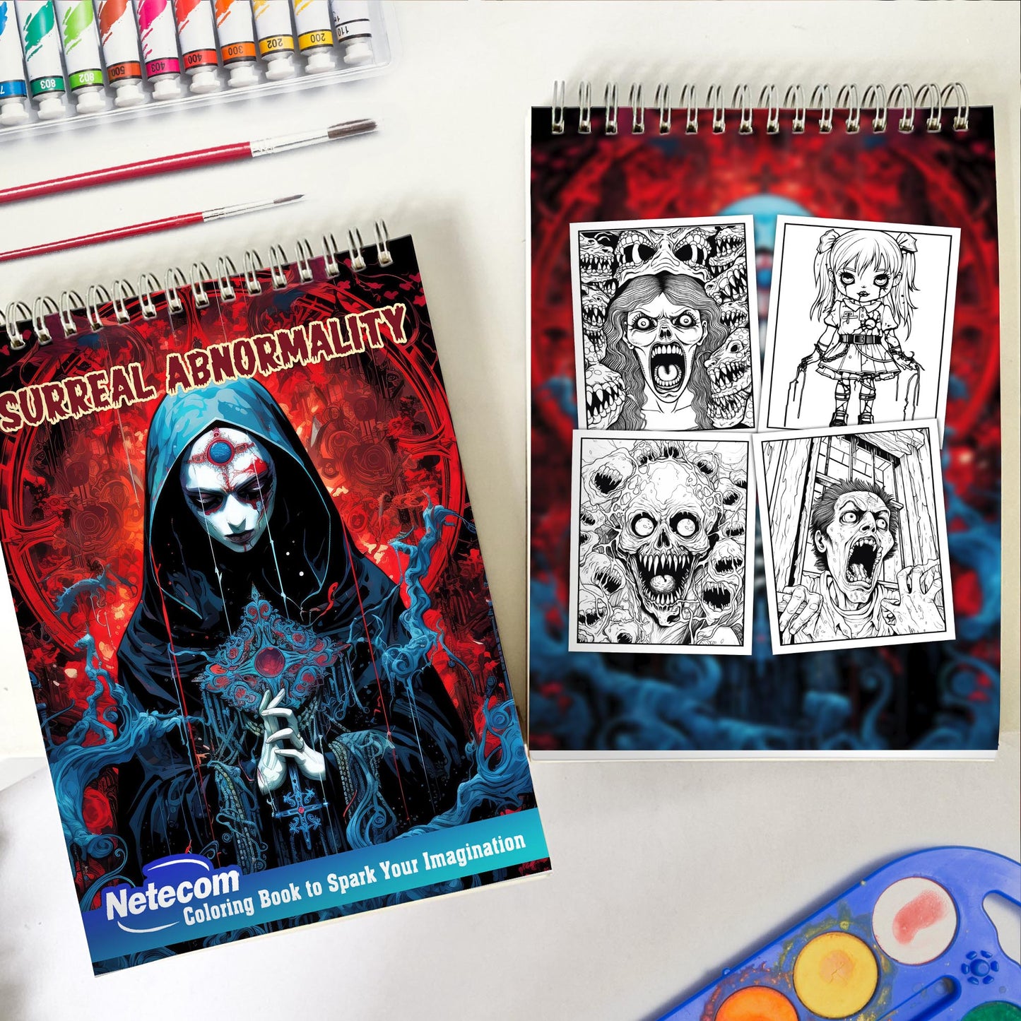Surreal Abnormality Spiral Bound Coloring Book, Immerse Yourself in 30 Surreal Abnormality Coloring Pages for Dreamers to Find Inspiration.