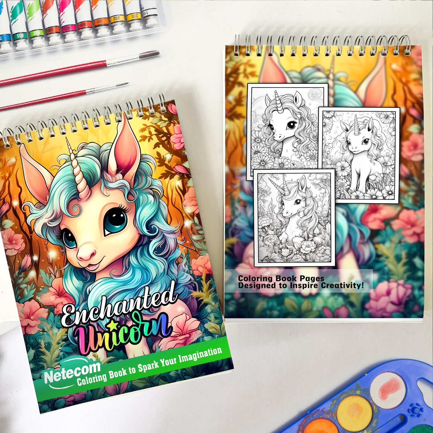 Enchanted Unicorn Spiral Bound Coloring Book, Discover the Mystical Beauty with 30 Exquisite Enchanted Unicorn Coloring Pages for Fans of Unicorns to Bring these Mythical Creatures to Life