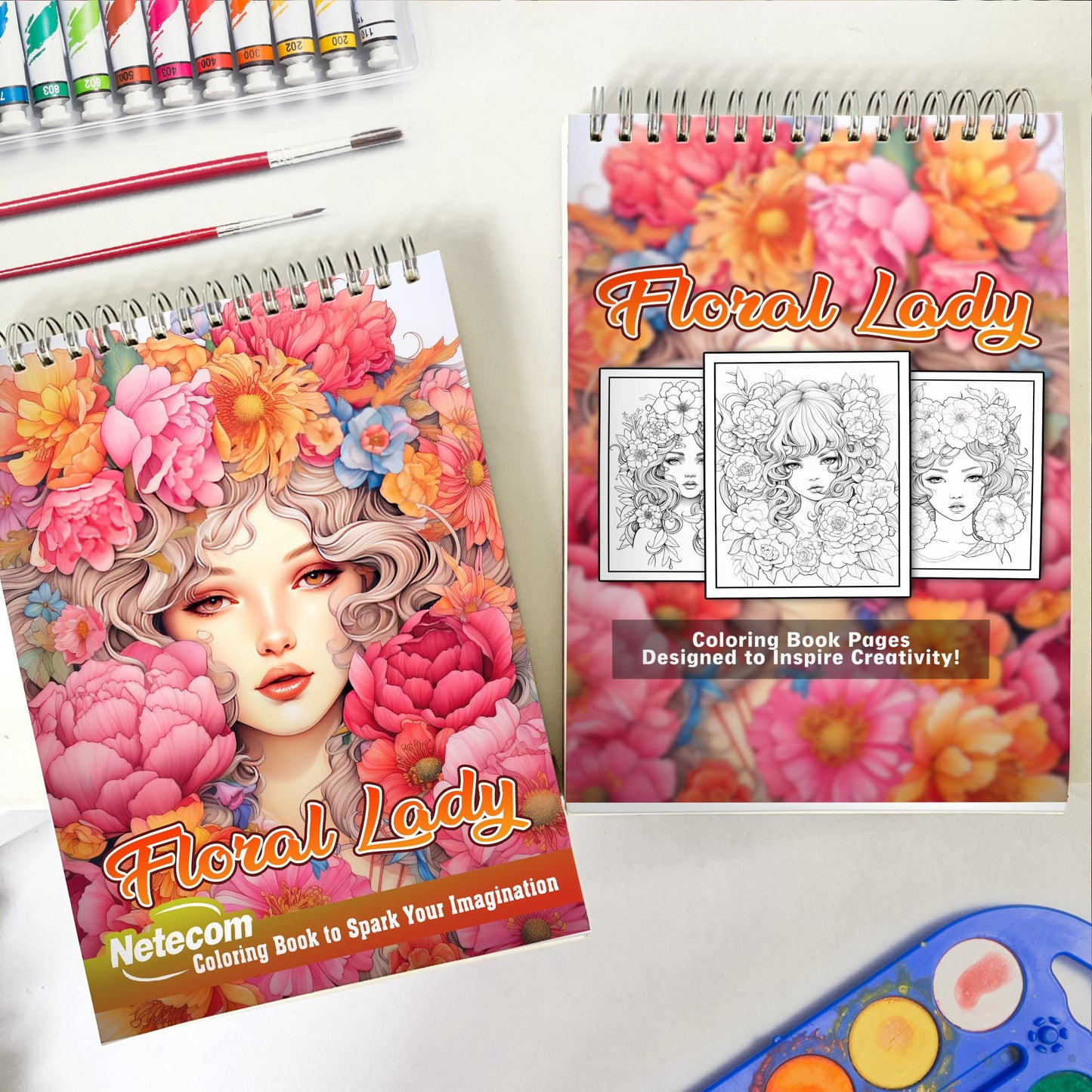 Floral Lady Spiral Bound Coloring Book, Unleash Your Artistic Talents in the Floral Journey with 30 Charming Floral Lady Coloring Pages for Coloring Enthusiasts to Embrace the Harmony and Feminine Power of Nature