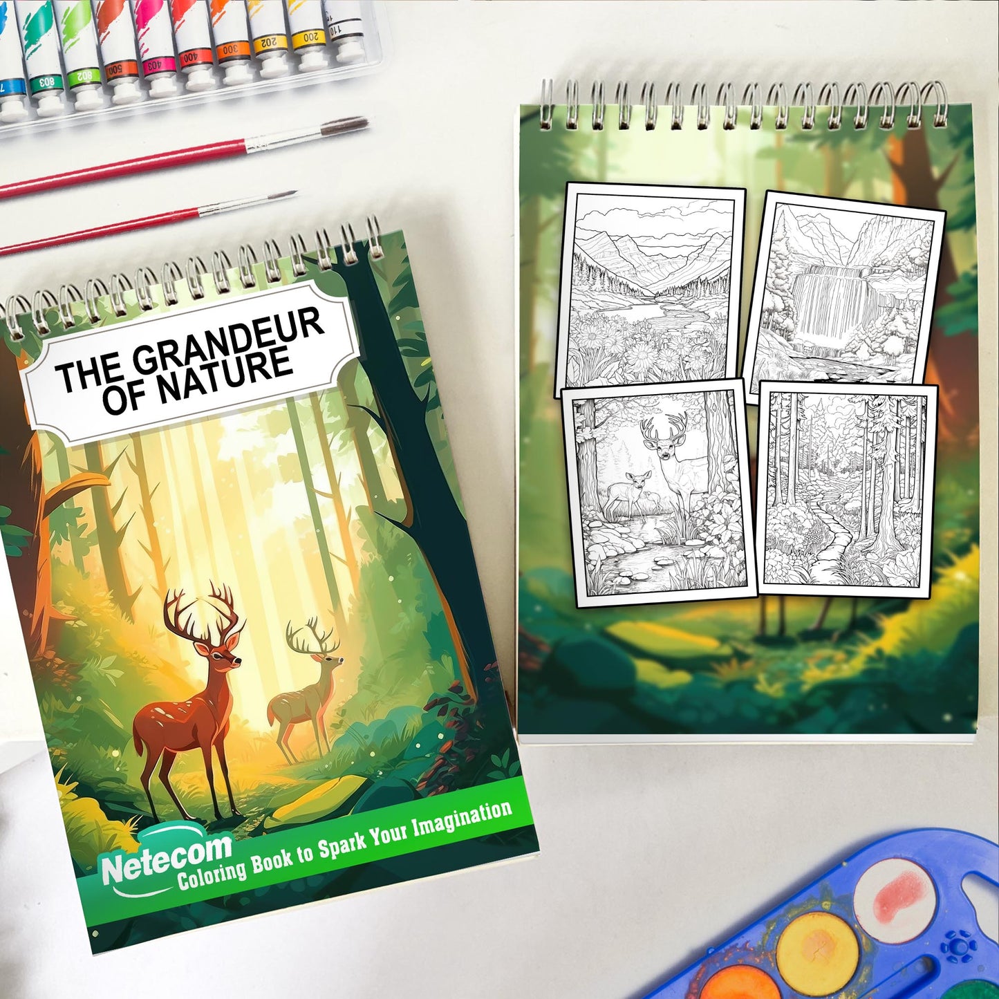 The Grandeur of Nature Spiral Bound Coloring Book, Immerse Yourself in a World of Natural Wonders and Creativity with 30 Captivating Coloring Pages for Nature and Art Lovers to Create Stunning and Imaginative Artwork