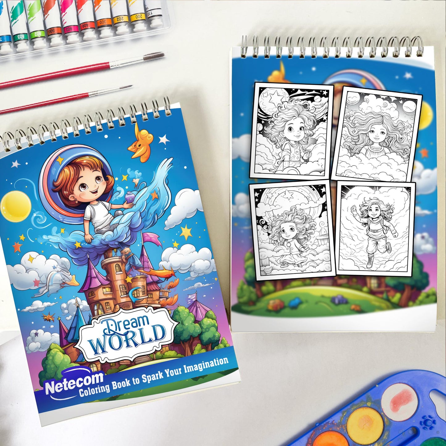 Dream World Spiral Bound Coloring Book, Experience the Joy of Coloring the Realm of Dreams with 30 Alluring Pages for Dreamers and Art Fans to Color and Celebrate the Unlimited Possibilities and Wonder of Dream World Art