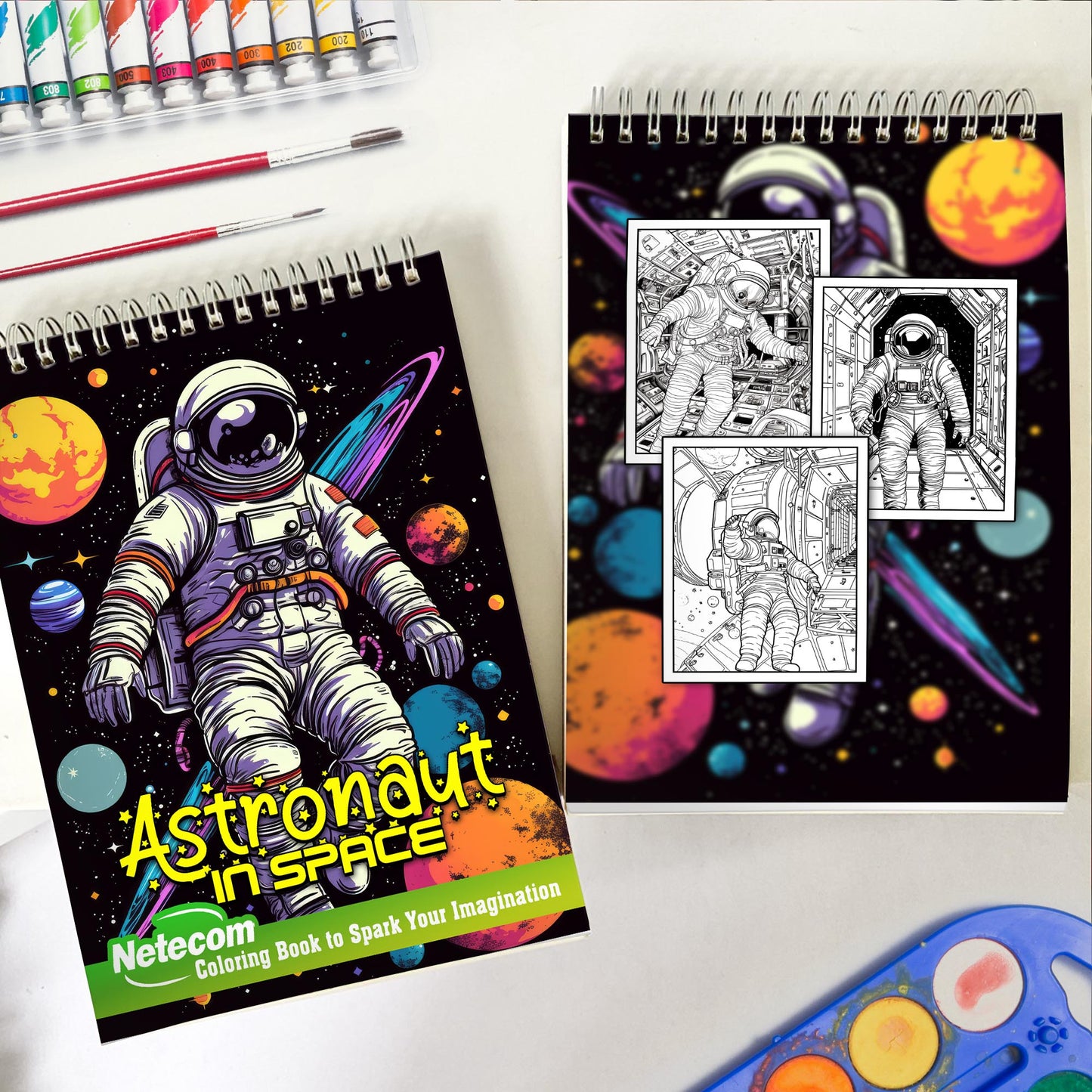 Astronaut In Space Spiral Bound Coloring Book, Embark on a Cosmic Coloring Adventure with 30 Stunning Astronaut in Space Coloring Pages for Artistic Explorers to Dive into the World of Space Exploration and Unleash Their Creativity while Celebrating