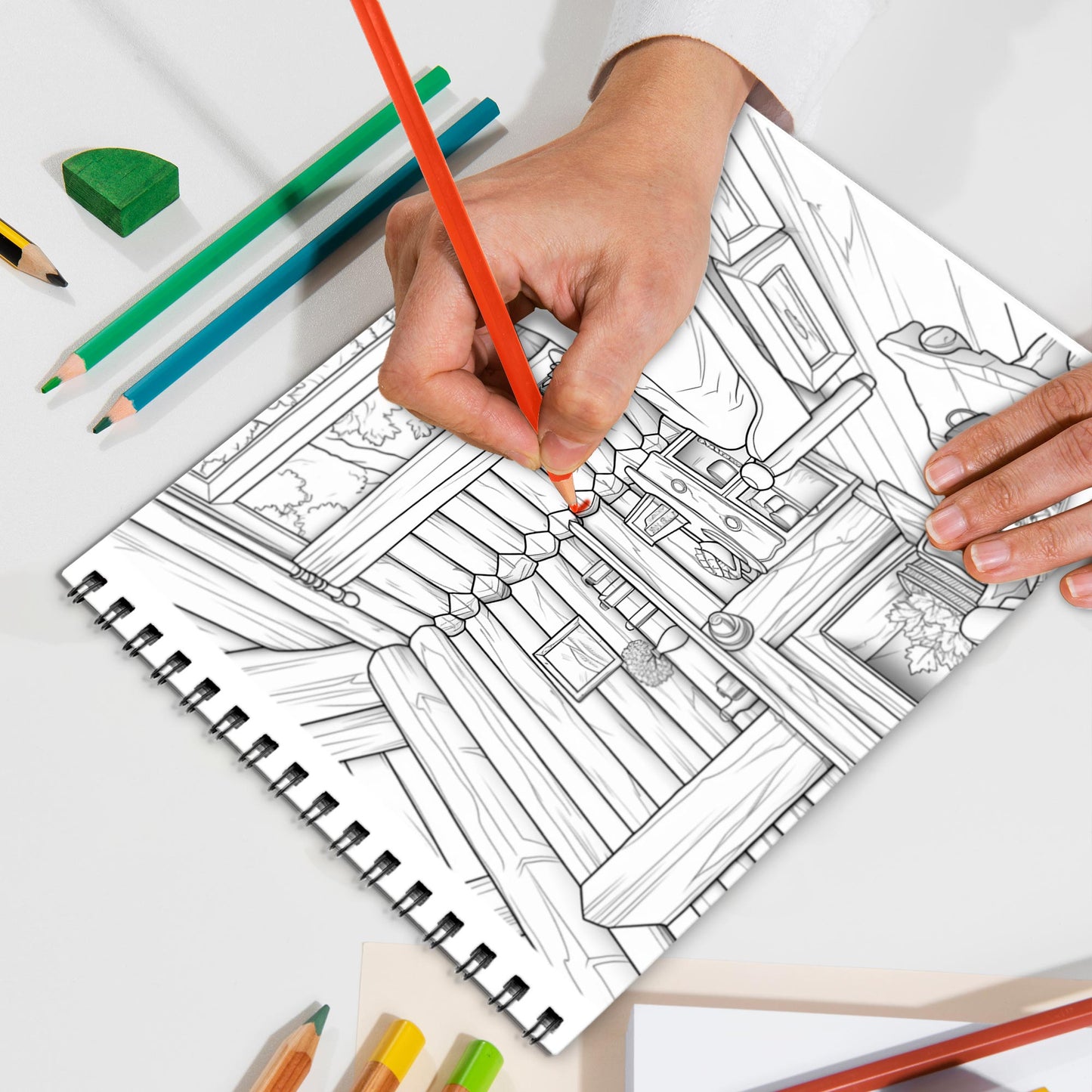 Interior Design Spiral Bound Coloring Book, Elegant Interior Designs for a Stylish and Creative Art Venture, Perfect for Aspiring Designers and Decorators