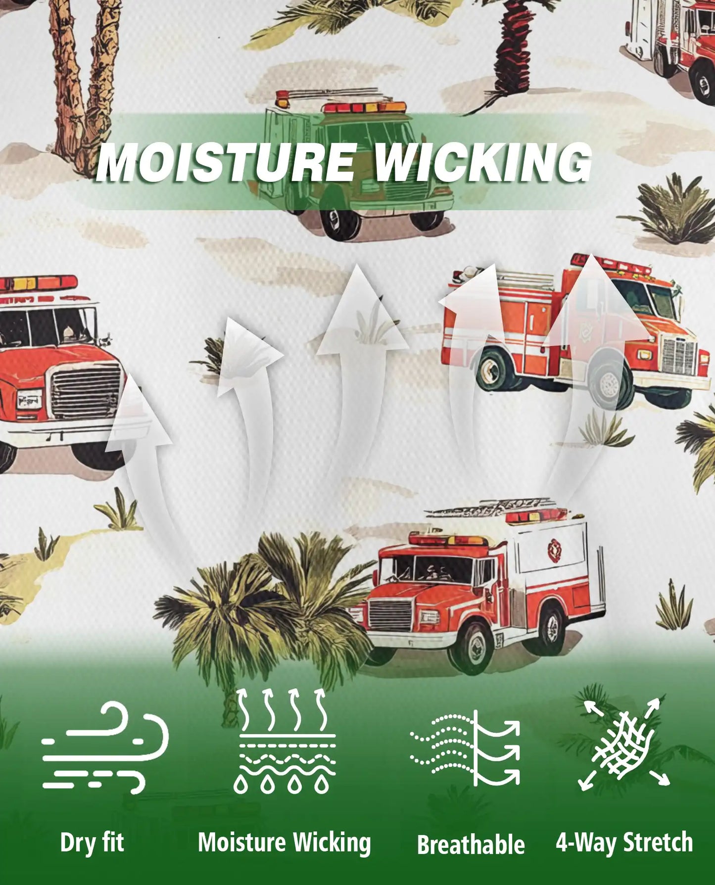 Fire Truck Pattern Polo Shirt | Netecom