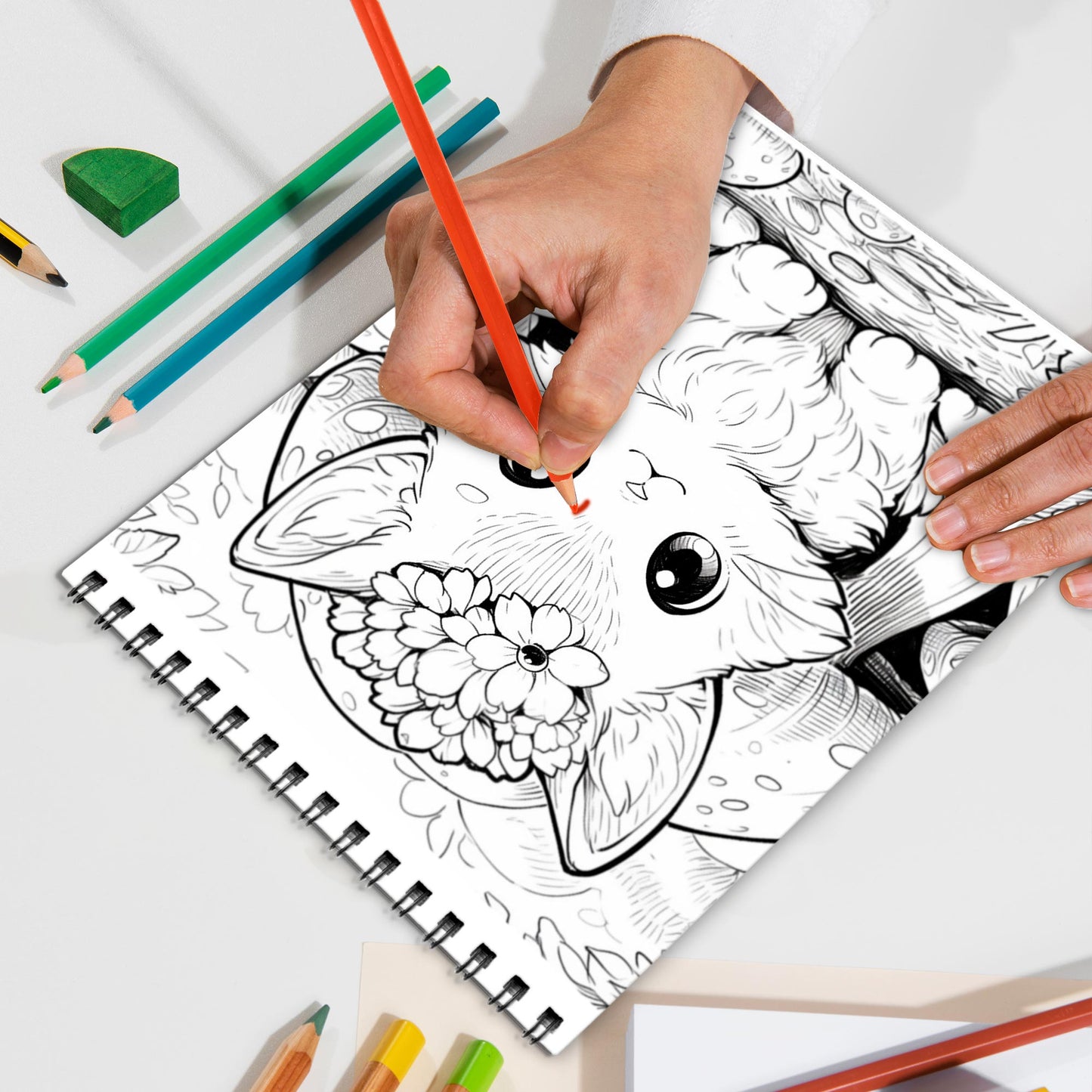 Cute Animals Spiral Bound Coloring Book, Adorable Animal Illustrations for Relaxation and Fun, Perfect for Animal Lovers of All Ages