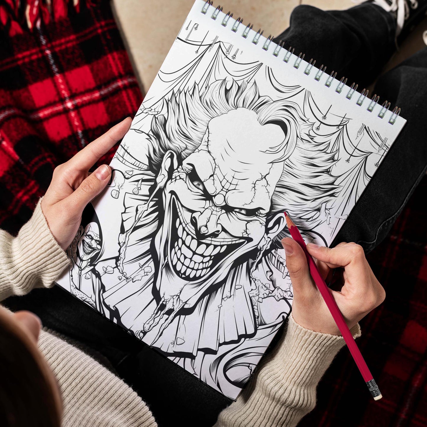 Clown Time Spiral Bound Coloring Book, Explore the Dark and Twisted World of Clown Time with 30 Eerie Coloring Pages for Horror Enthusiasts to Embrace the Chills and Thrills