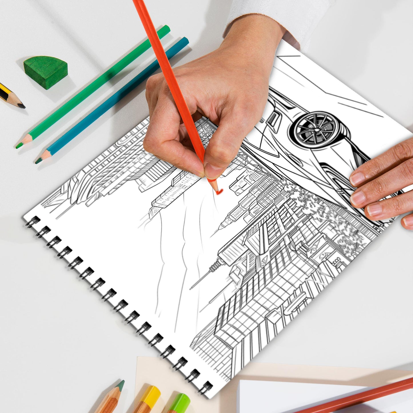 Exotic Sports Cars Spiral Bound Coloring Book, Sleek Exotic Sports Cars for a Luxurious Coloring Experience, Ideal for Car Enthusiasts and Design Admirers