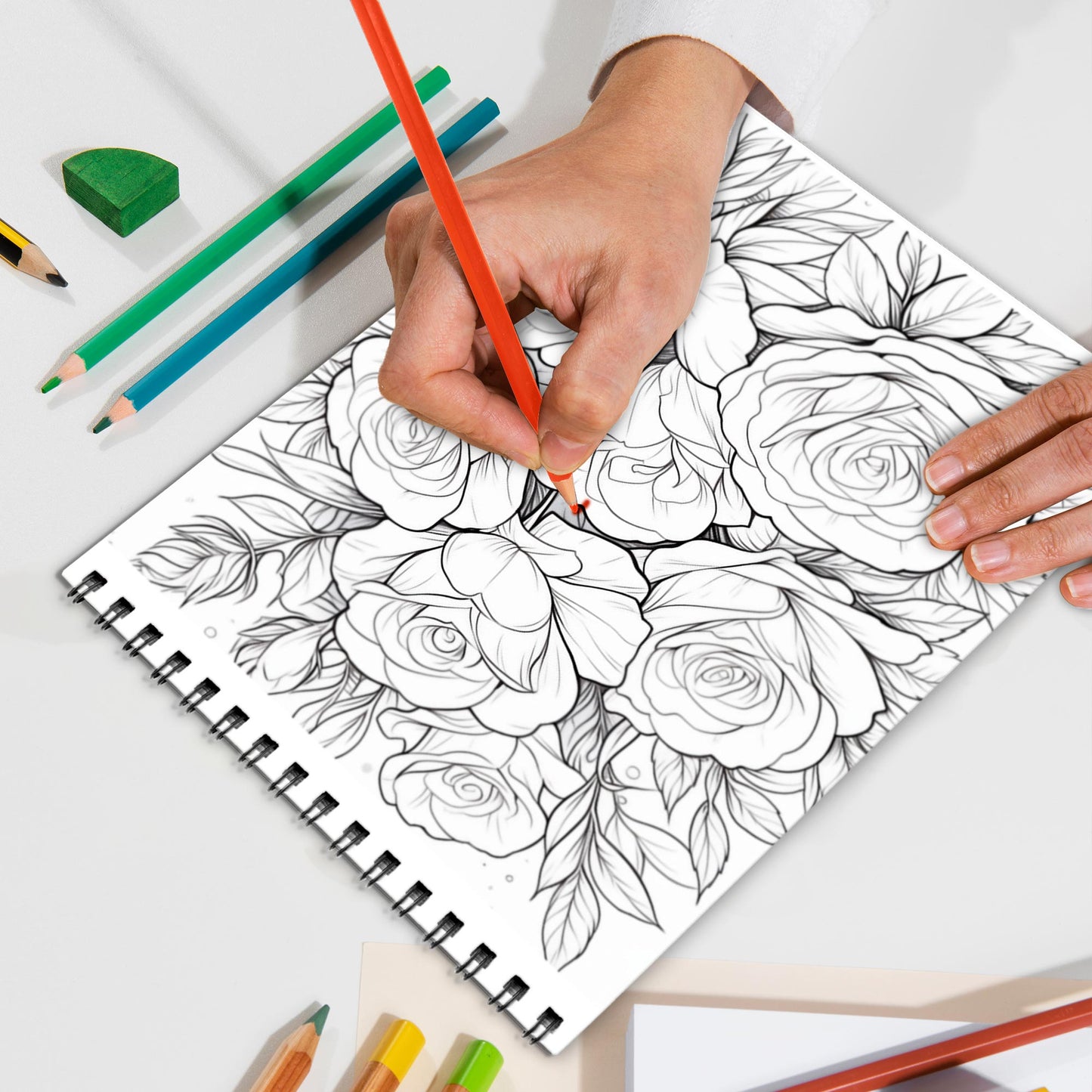 Floral Escape Spiral Bound Coloring Book, Escape into Floral Paradise for a Relaxing Retreat, Ideal for Botanical Lovers and Those Seeking Serene Art