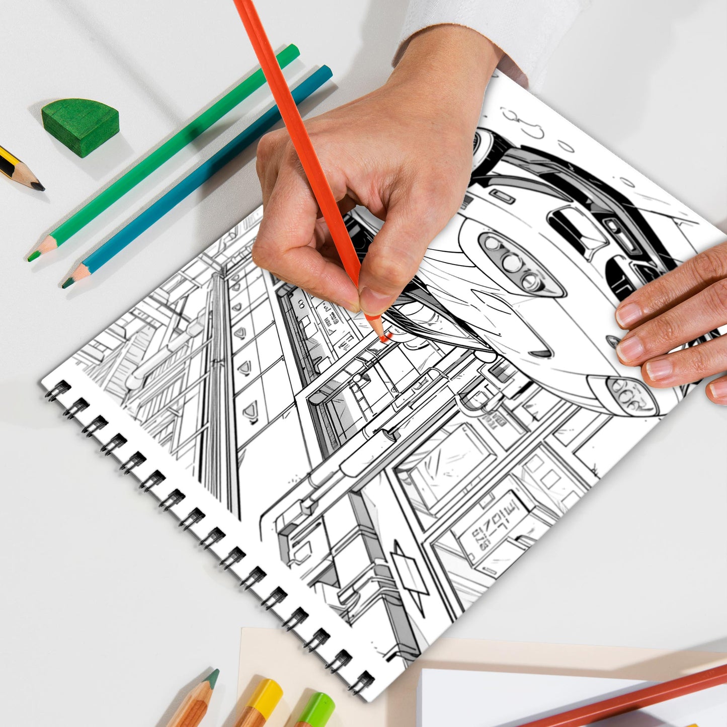 Racing Car Spiral Bound Coloring Book, High-Speed Racing Cars for Thrilling Coloring Fun, Ideal for Motorsport Fans and Speed Seekers