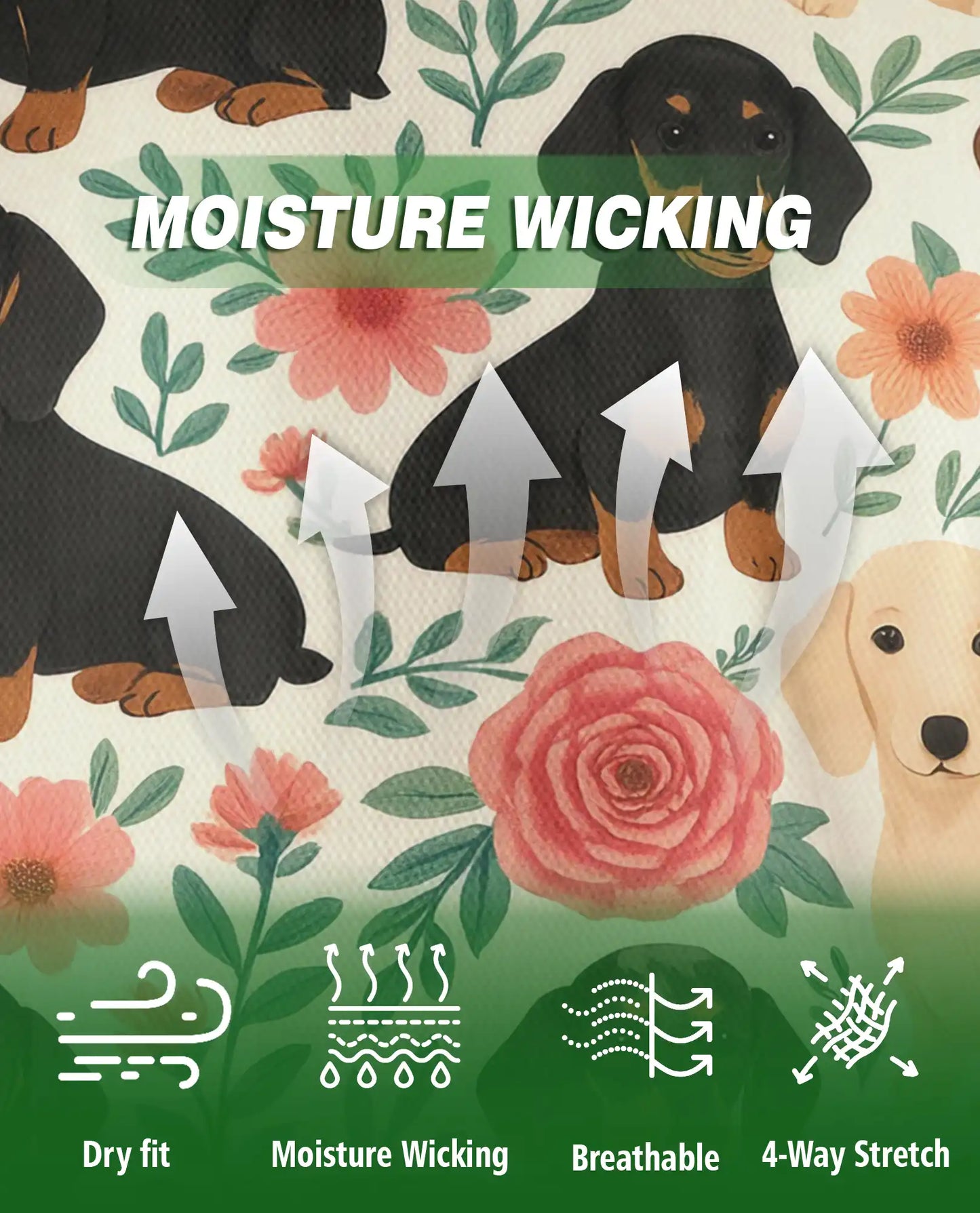Dachshund Dog Pattern Polo Shirt for Men – Cute Pet Tropical Style | Netecom
