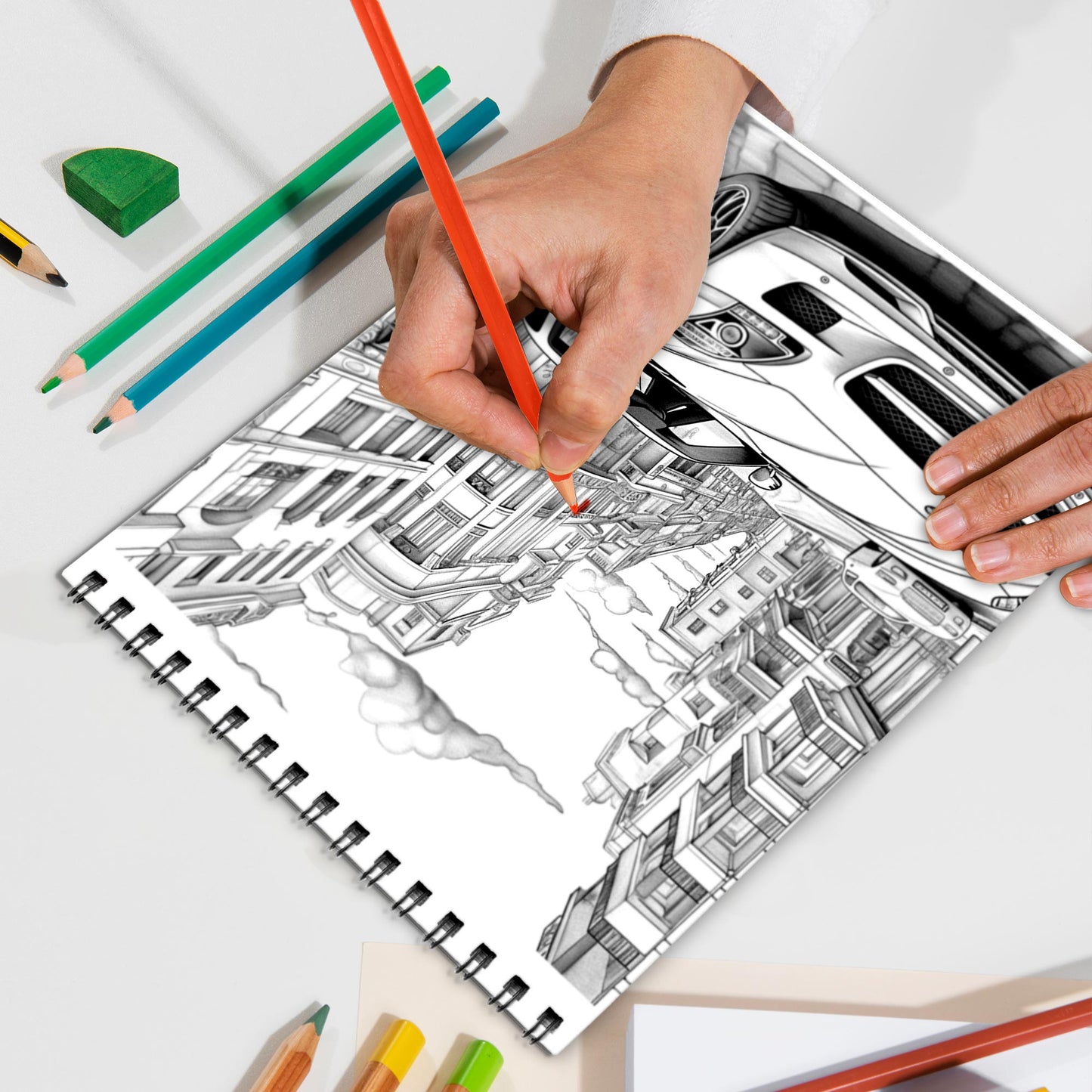Dream Super Cars Spiral Bound Coloring Book, High-Speed Super Cars for a Thrilling Coloring Ride, Perfect for Car Enthusiasts and Dreamers