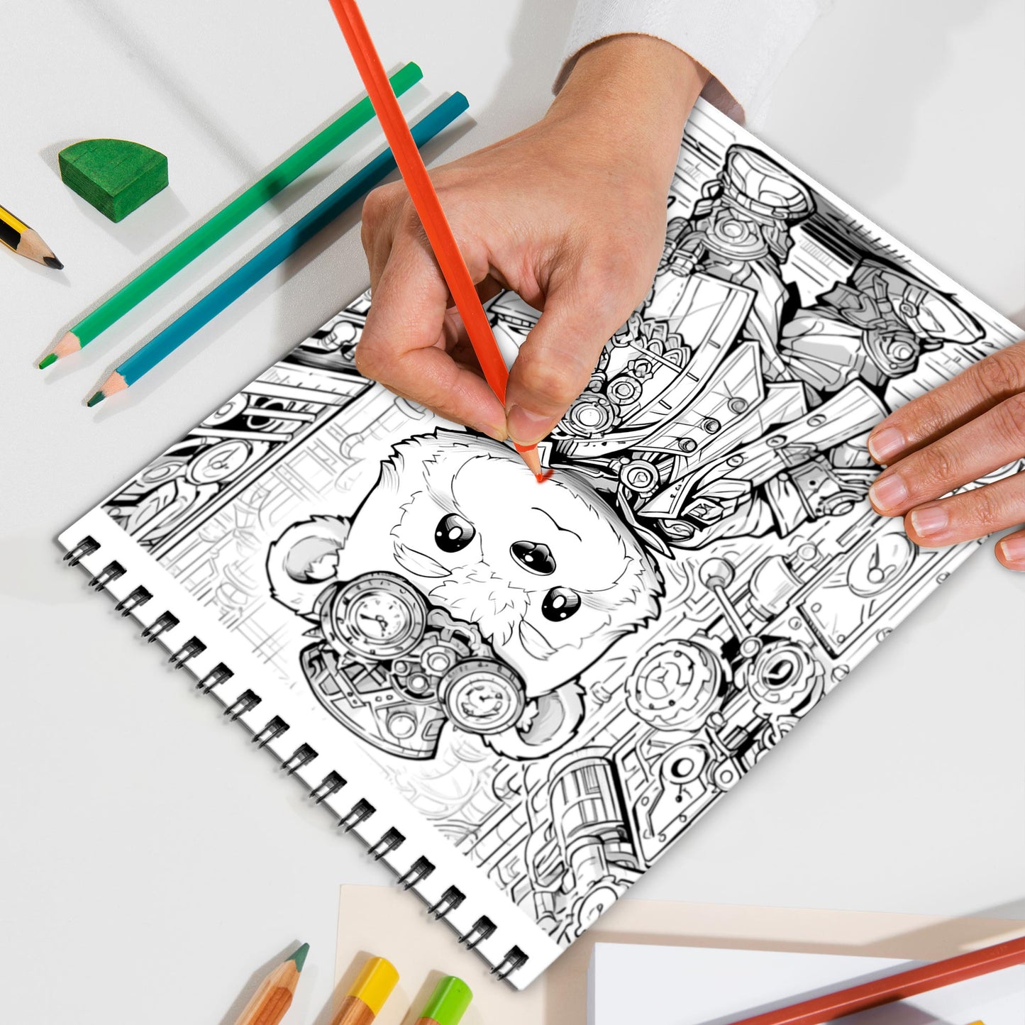 Animals Steampunk Spiral Bound Coloring Book, Mechanical Steampunk Animals for a Unique and Creative Coloring Experience, Perfect for Steampunk Fans