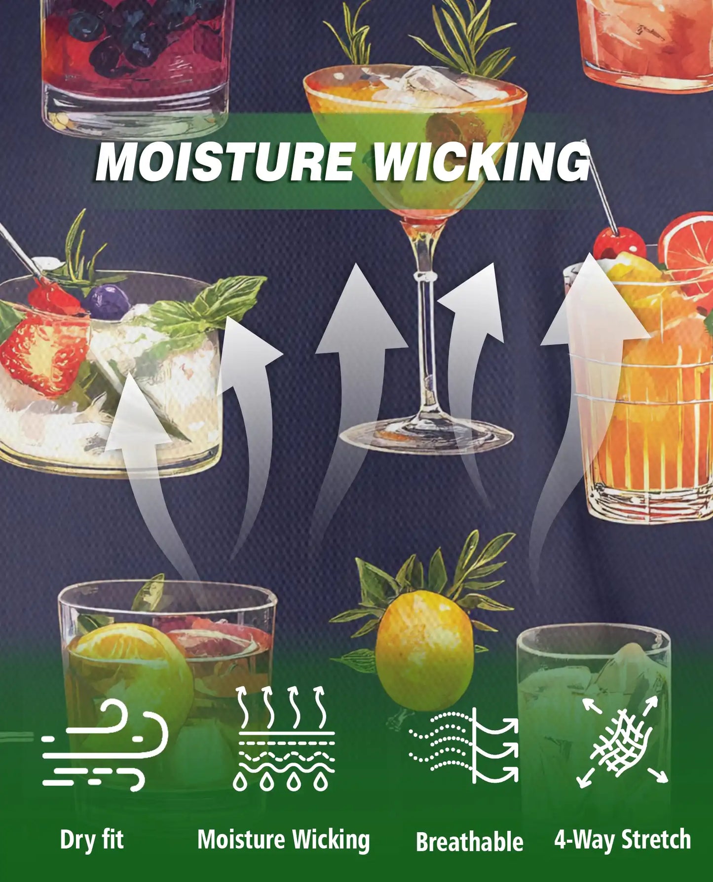 Cocktail Print Polo Shirt – Summer Drink Party Style | Netecom