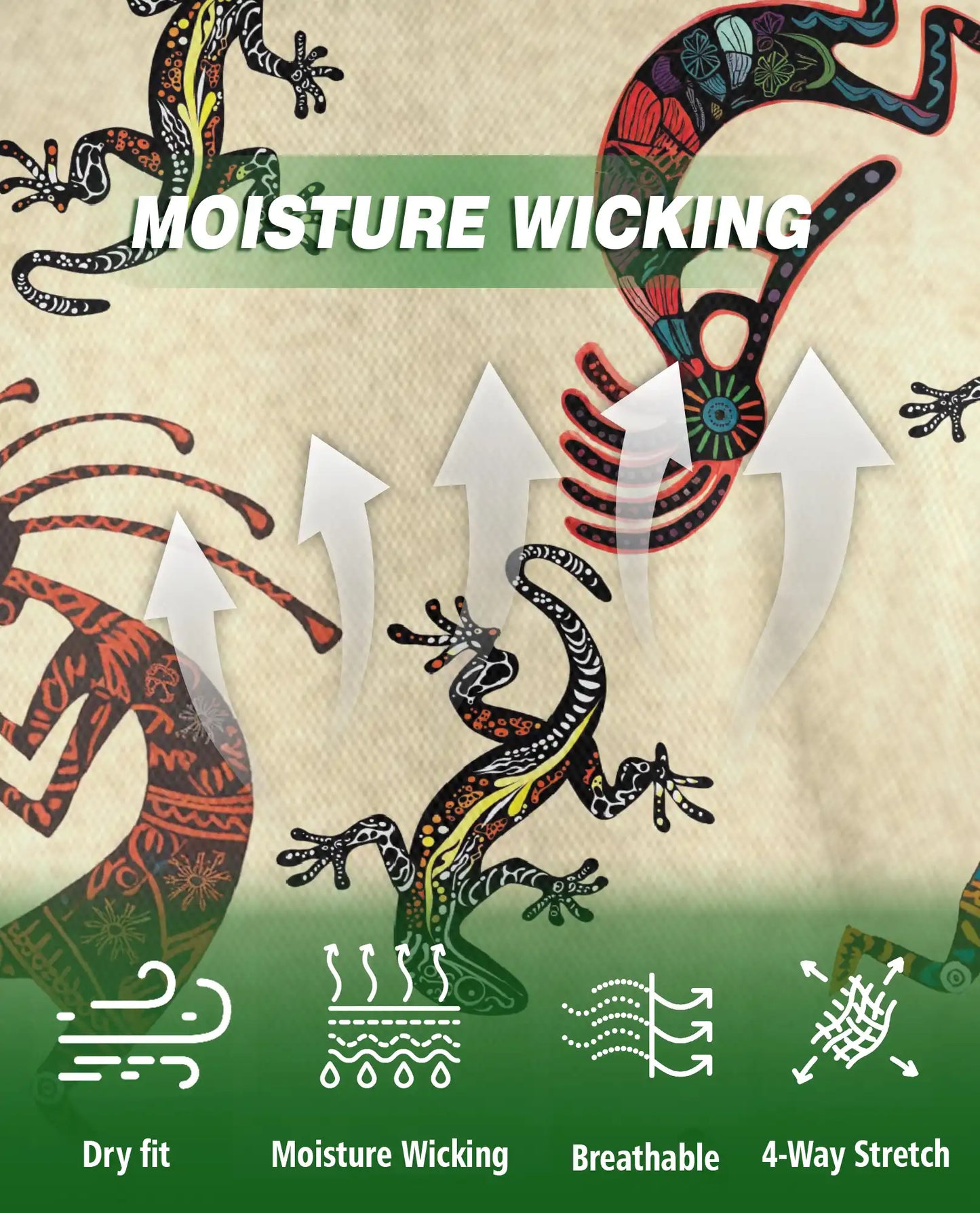 Kokopelli Polo Shirt – Tribal Lizard Pattern Print | Netecom