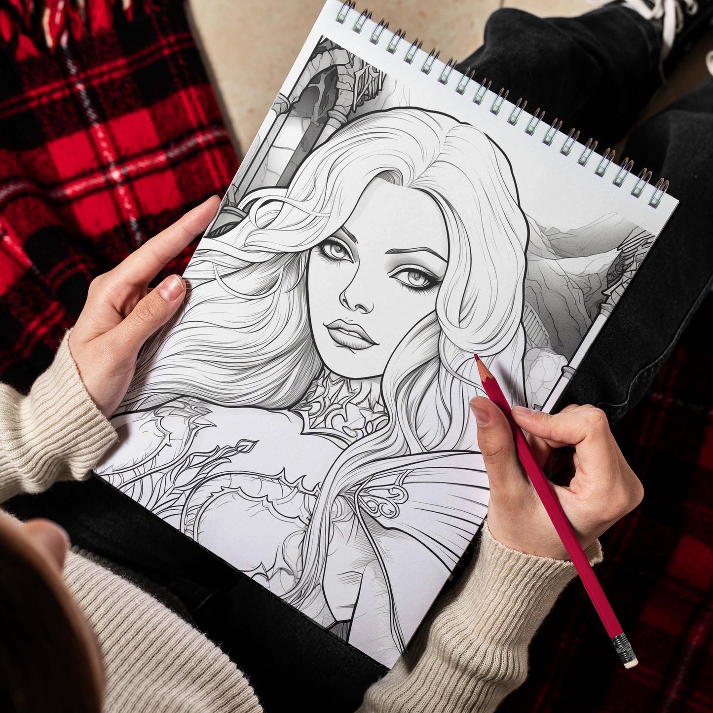 Netecom Dark Art Gothica Spiral Bound Coloring Book, 30 Charming Coloring Pages for Coloring Enthusiasts to Embrace the Beauty and Darkness of Horror Art