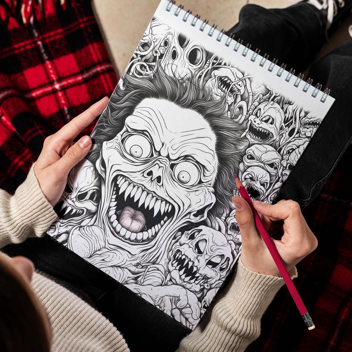 Worst Nightmares Spiral Bound Coloring Book, Experience 30 Coloring Pages of Sinister Nightmares for Those Who Dare to Explore the Shadows