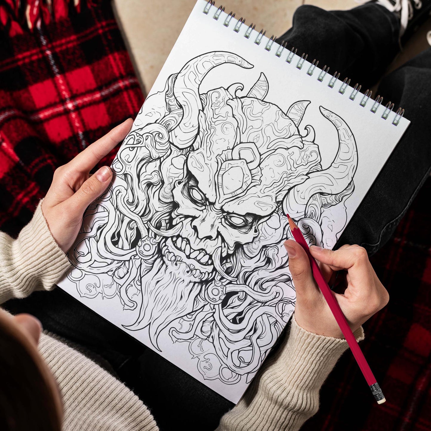 Haunting Horrors Spiral Bound Coloring Book, Confront Your Deepest Fears with Sinister Scenes in this Haunting Horrors Coloring Adventure