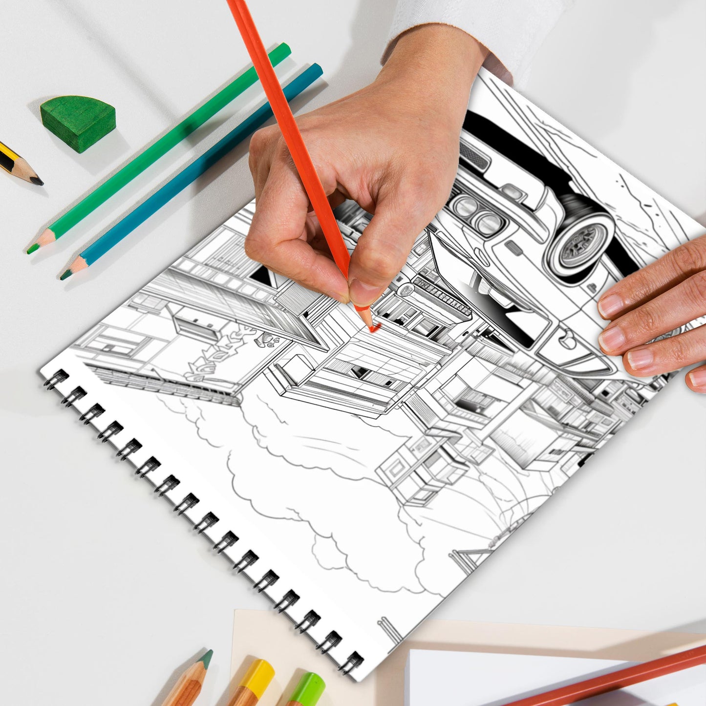 JDM Cars Spiral Bound Coloring Book, Japanese Domestic Market Cars for Automotive Fans, Great for Car Enthusiasts and JDM Culture Lovers