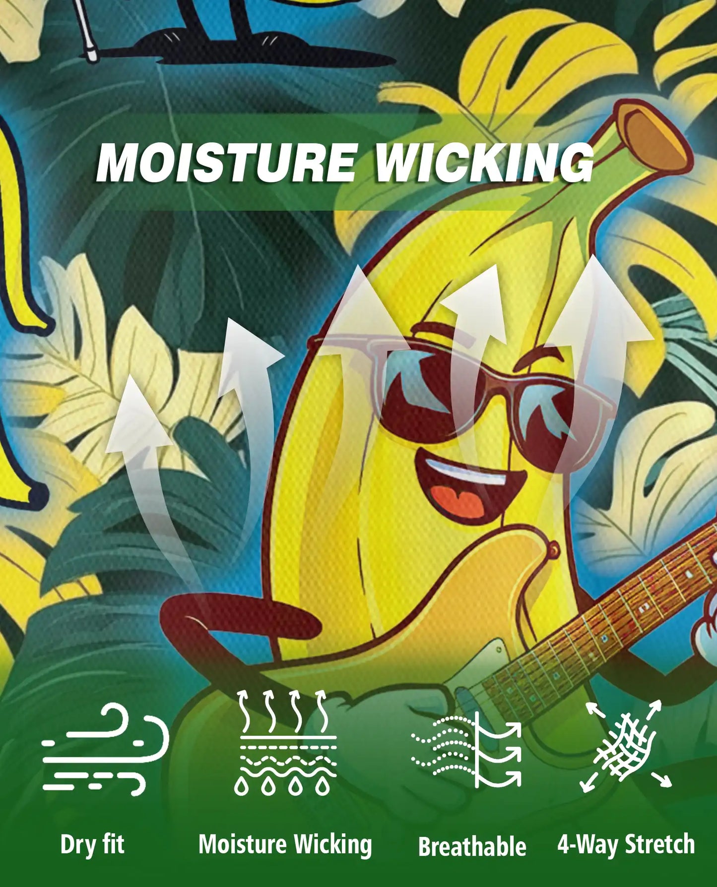 Tropical Banana Party-Polo Shirt Fun Cartoon Fruit Print | Netecom
