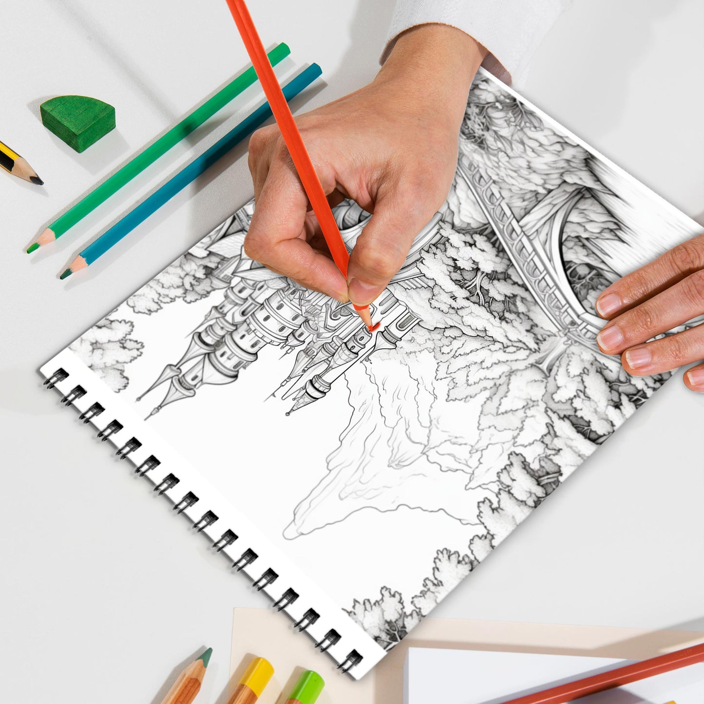 Enchanted Dreams Spiral Bound Coloring Book, Magical Scenes for a Fantasy Coloring Experience, Perfect for Dreamers and Fans of Mystical Worlds