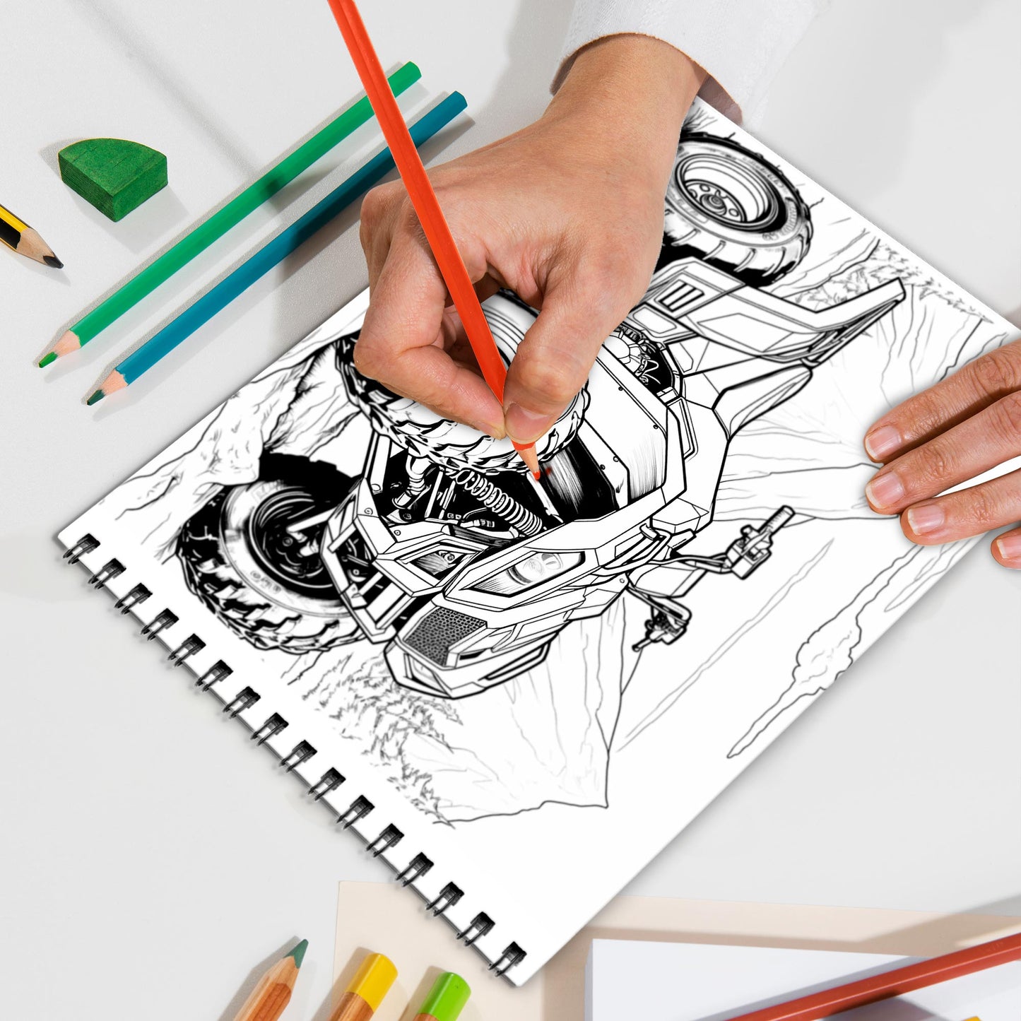 ATV Quad Spiral Bound Coloring Book, Rugged ATV Quad Adventures for Off-Road Coloring Excitement, Ideal for Fans of Outdoor Adventure and Motor Sports