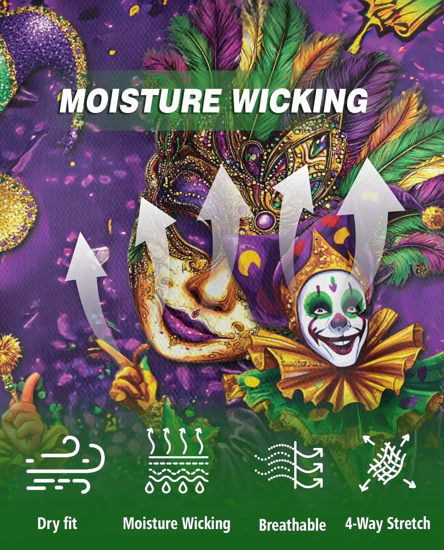 Mardi Gras Jester Hawaiian Polo Shirt | Netecom