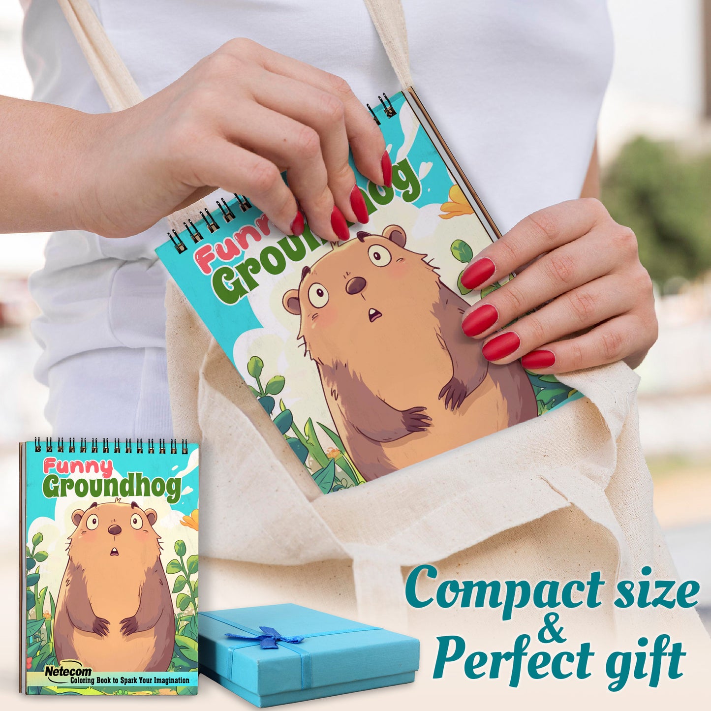 Netecom Funny Groundhog Spiral Coloring Book For Adults