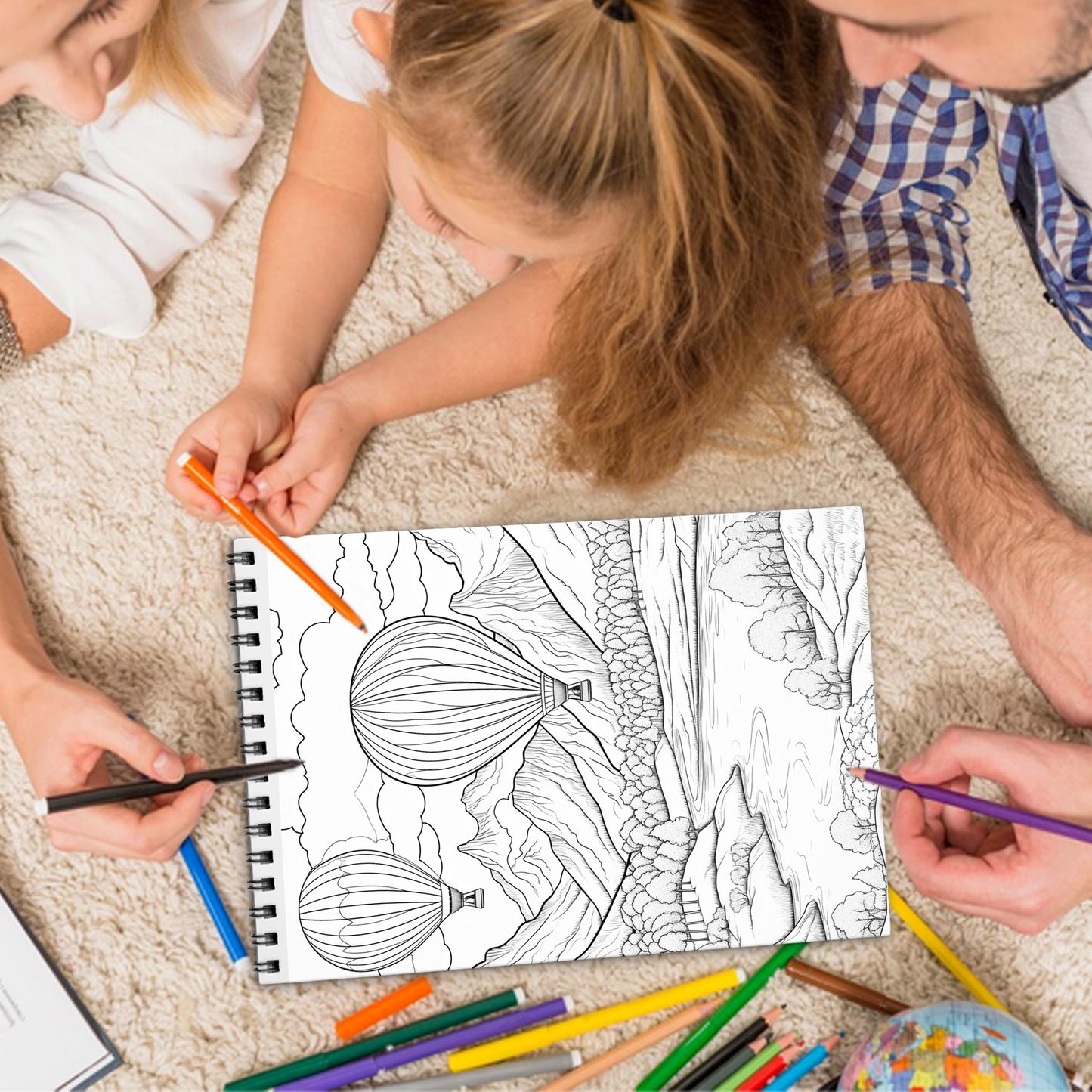 Wonderful Landscapes Spiral Bound Coloring Book, Stunning Landscapes for an Immersive Coloring Journey, Great for Nature Lovers and Scenery Admirers