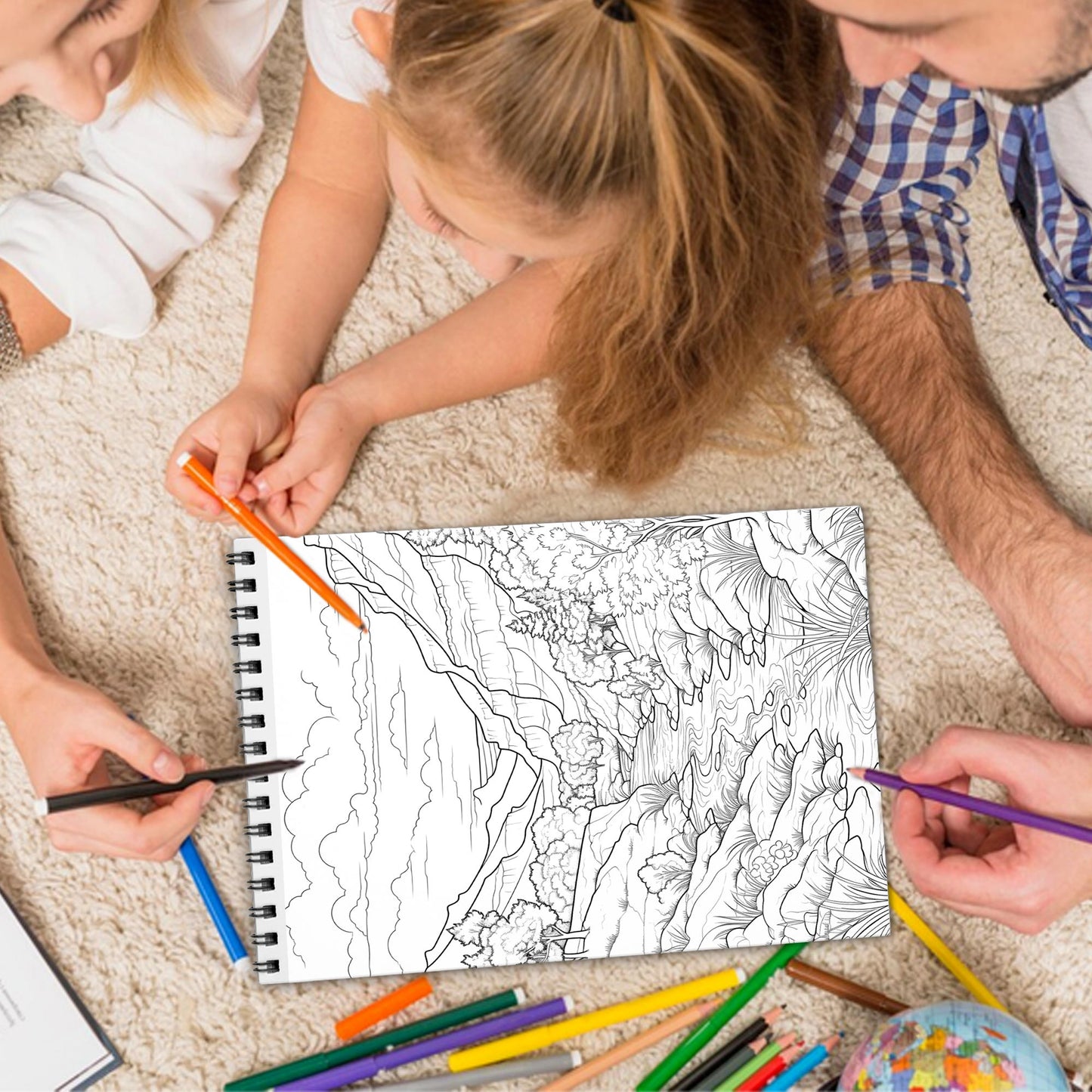 Relaxing Landscapes Spiral Bound Coloring Book, Serene Landscapes for a Soothing Artistic Retreat, Ideal for Those Seeking Peace and Natural Splendor