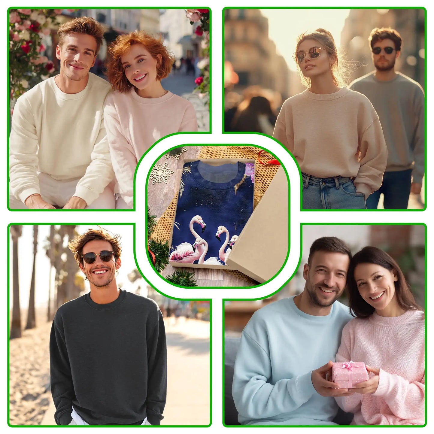 Flamingo Night Sweatshirt, 3D All Over Print Tropical Bird Moonlight Crewneck Pullover for Men Women, Flamingo Lover Gift - Netecom