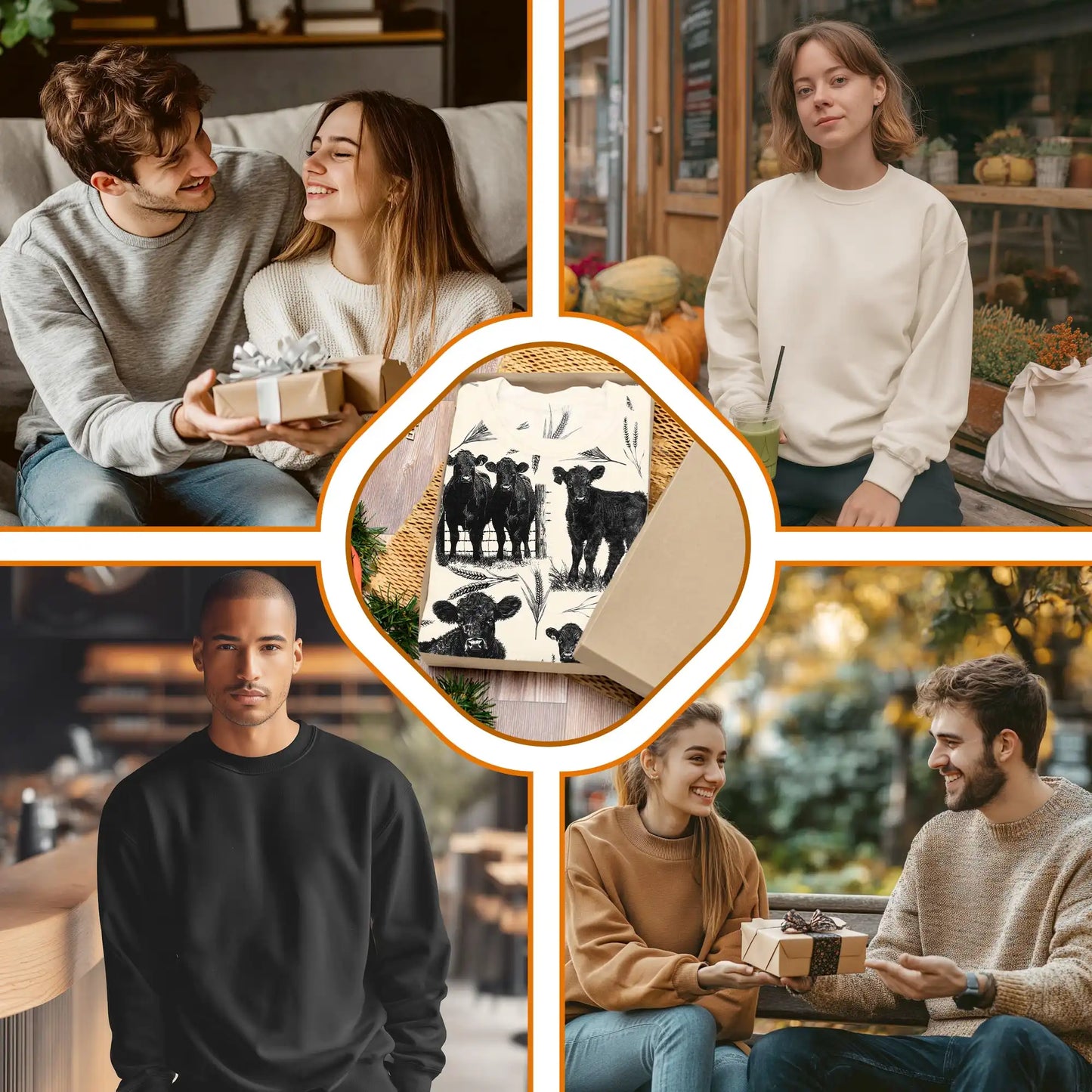 Vintage Cattle Farm Lovers Farmer Sweatshirt, 3D All Over Print Rustic Western Crewneck Pullover for Men Women, Farmer Gift - Netecom
