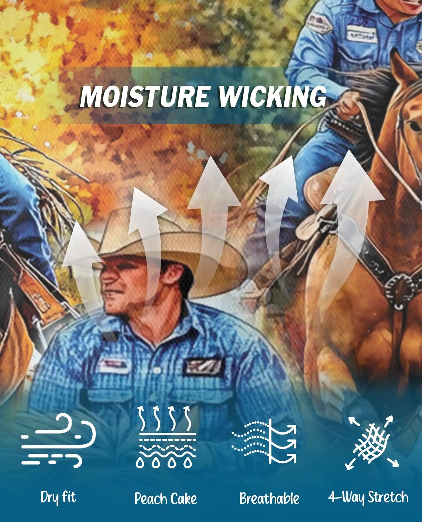Cowboy Horse Polo Shirt – Western Rodeo Print | Netecom