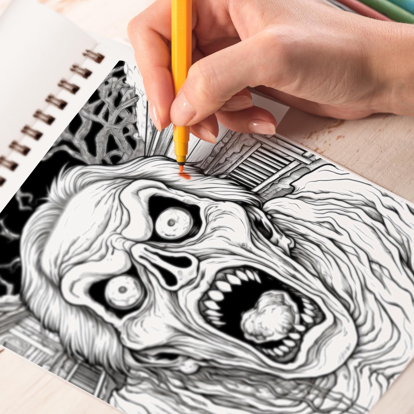 Worst Nightmares Spiral Bound Coloring Book, Experience 30 Coloring Pages of Sinister Nightmares for Those Who Dare to Explore the Shadows