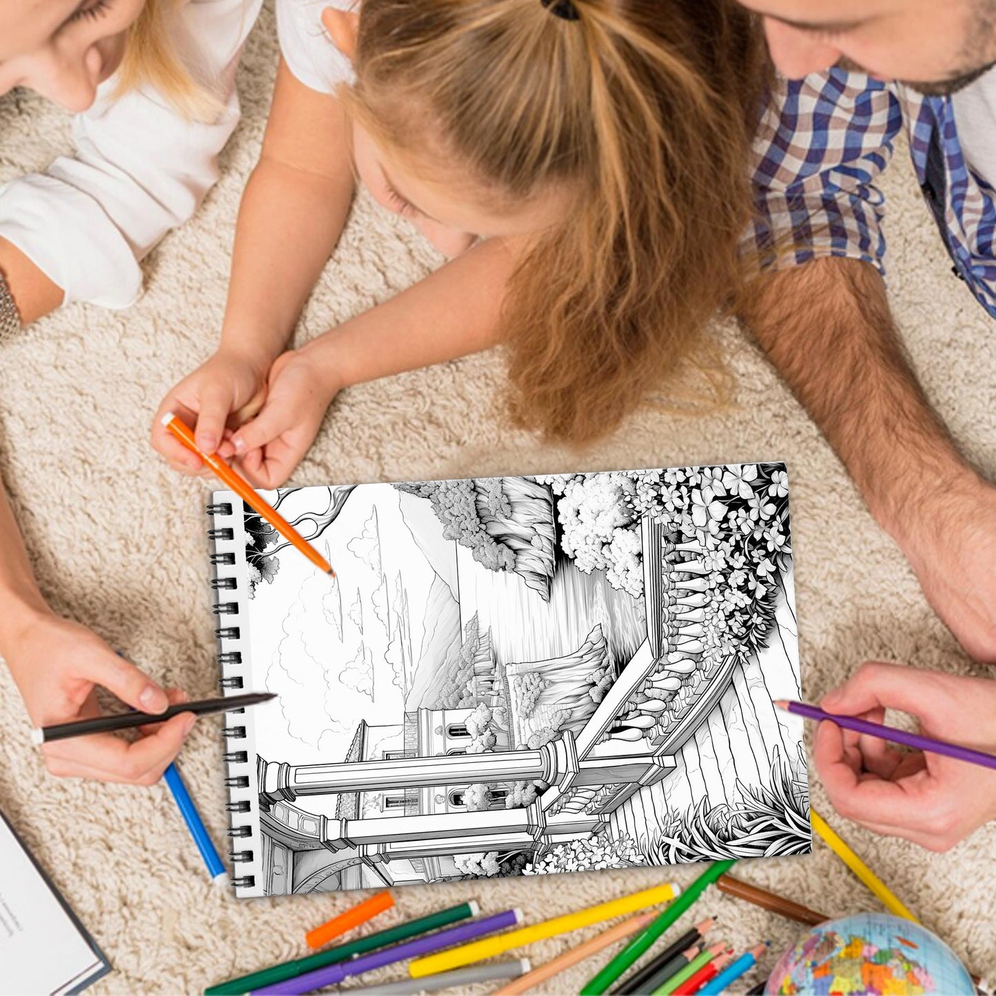 Glorious Gardens Spiral Bound Coloring Book, Lush Garden Scenes for a Relaxing and Beautiful Coloring Experience, Perfect for Nature Lovers and Gardeners