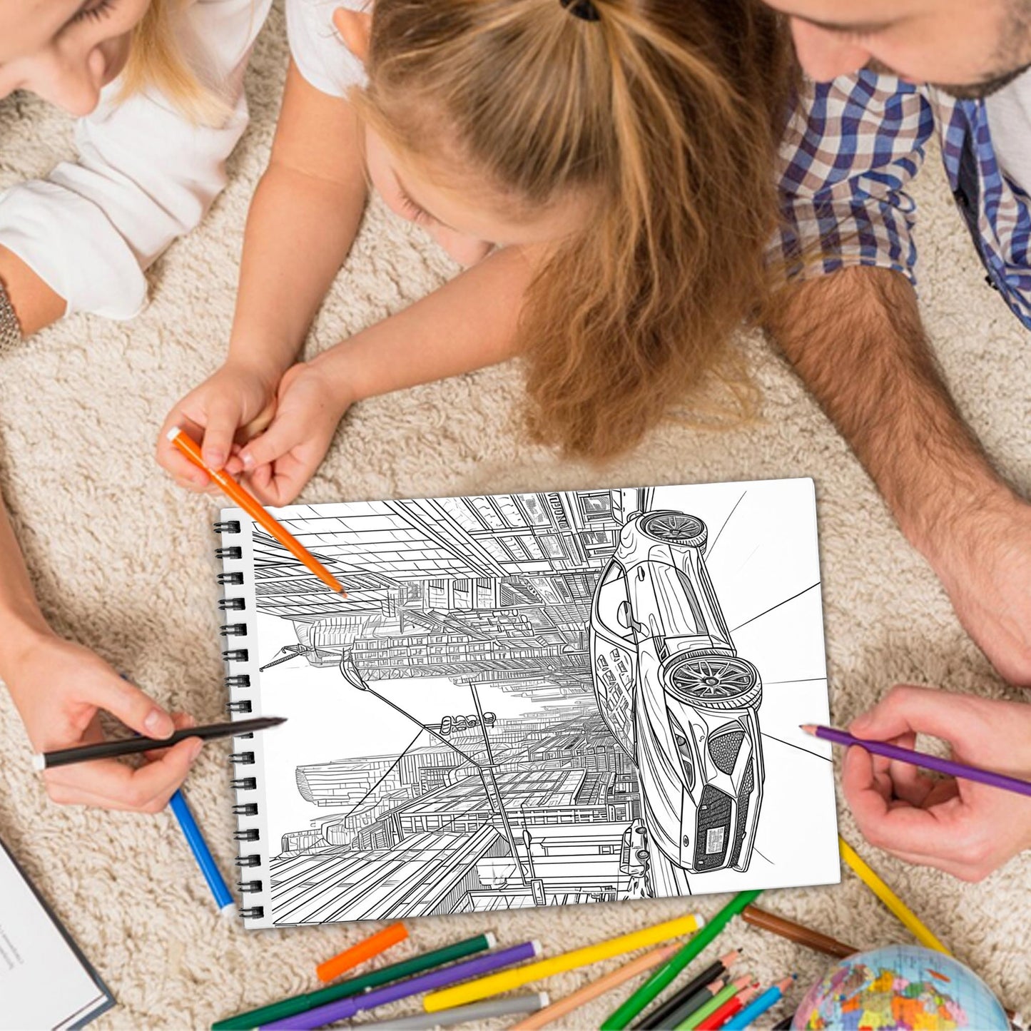 Exotic Sports Cars Spiral Bound Coloring Book, Sleek Exotic Sports Cars for a Luxurious Coloring Experience, Ideal for Car Enthusiasts and Design Admirers