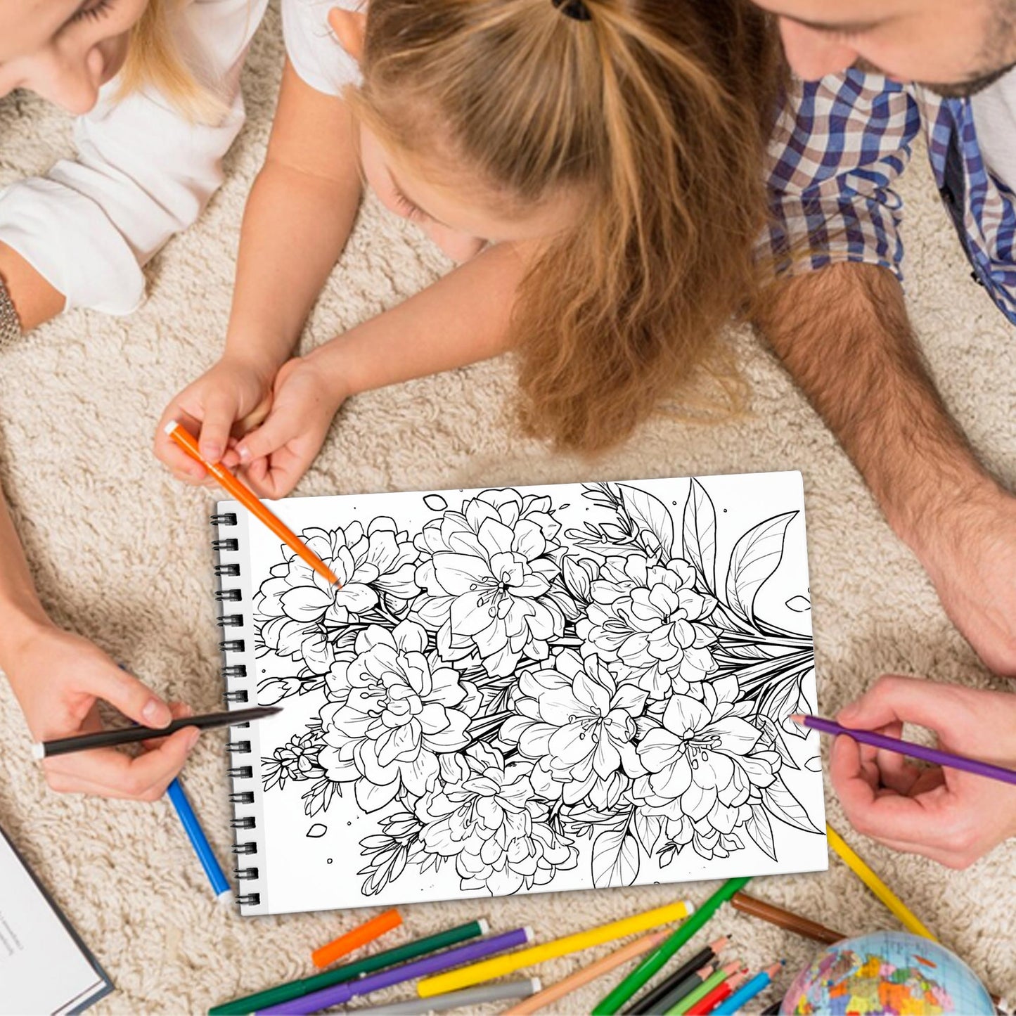 Floral Escape Spiral Bound Coloring Book, Escape into Floral Paradise for a Relaxing Retreat, Ideal for Botanical Lovers and Those Seeking Serene Art