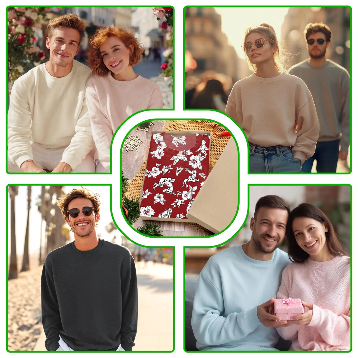 Wrestling Sweatshirt, 3D All Over Print Red Floral Wrestling Crewneck Pullover for Men Women, Wrestler Gift - Netecom