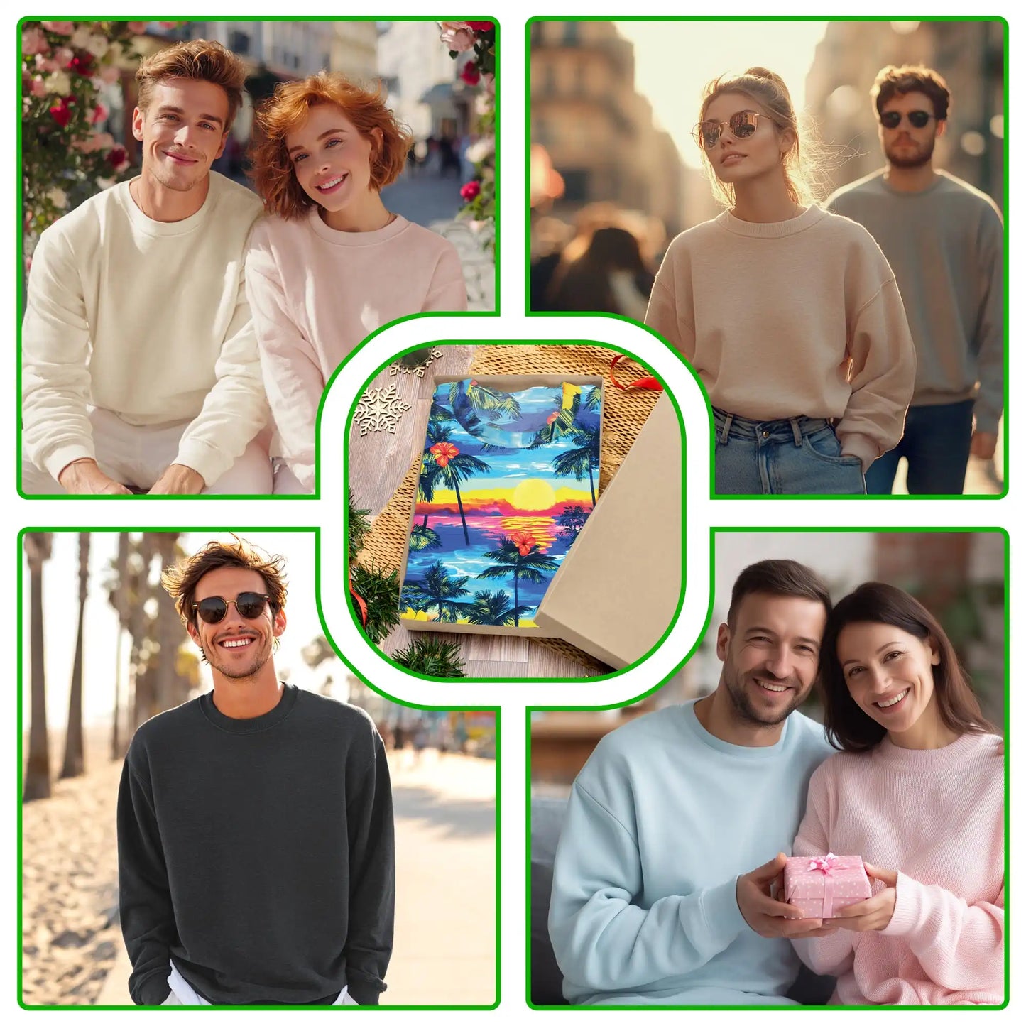 Diamond Head Sunset Sweatshirt, 3D All Over Print Hawaii Tropical Landscape Crewneck Pullover for Men Women, Hawaii Travel Gift - Netecom