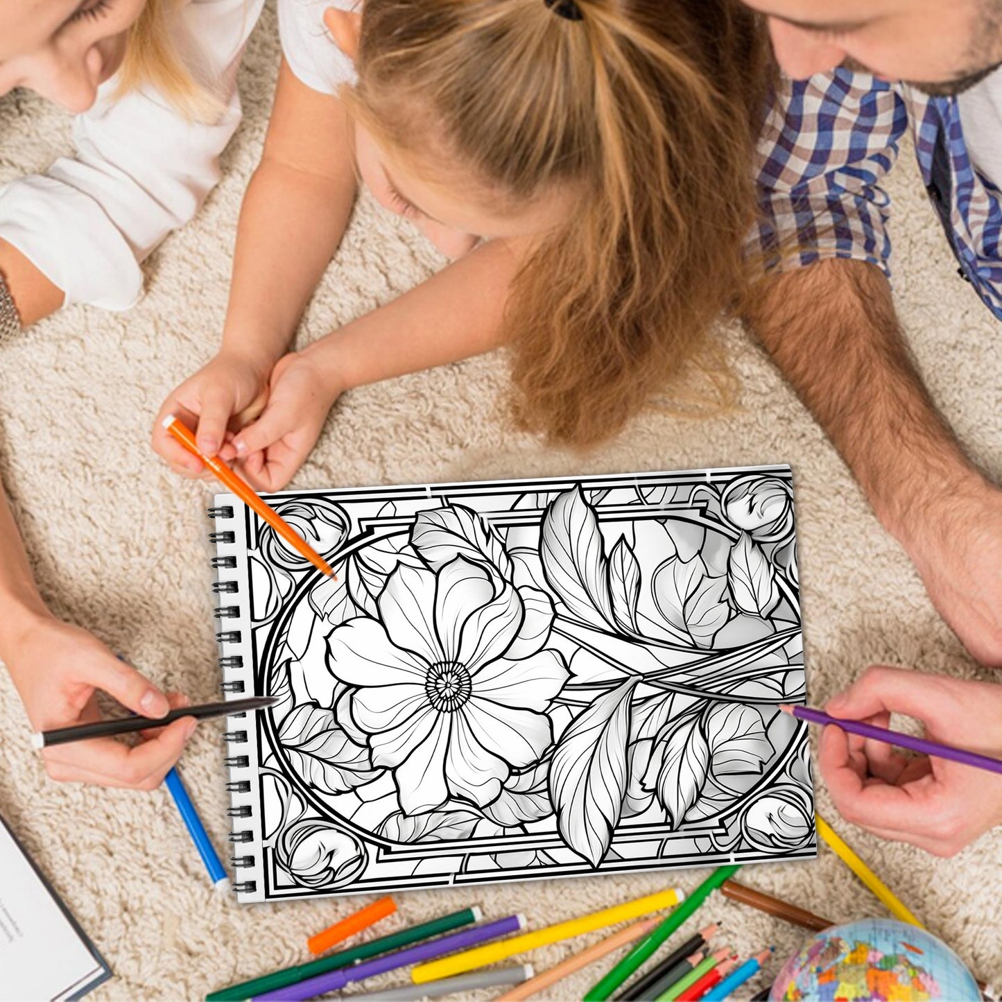 Stained Glass Nature Spiral Bound Coloring Book, Nature-Inspired Stained Glass Art, Great for Those Seeking a Colorful and Unique Artistic Challenge