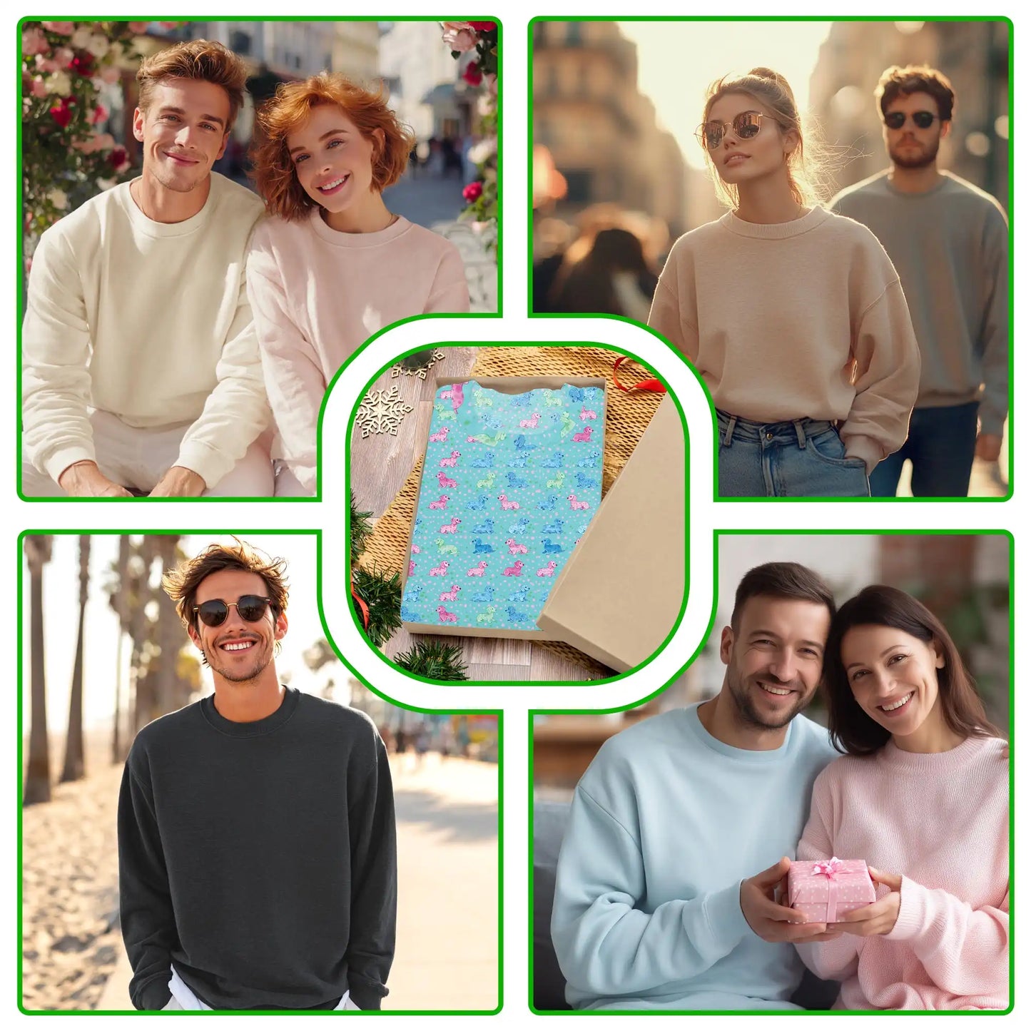 Pastel Dachshund Polka Dot Sweatshirt, 3D All Over Print Cute Dog Crewneck Pullover for Men Women, Dachshund Lover Gift - Netecom
