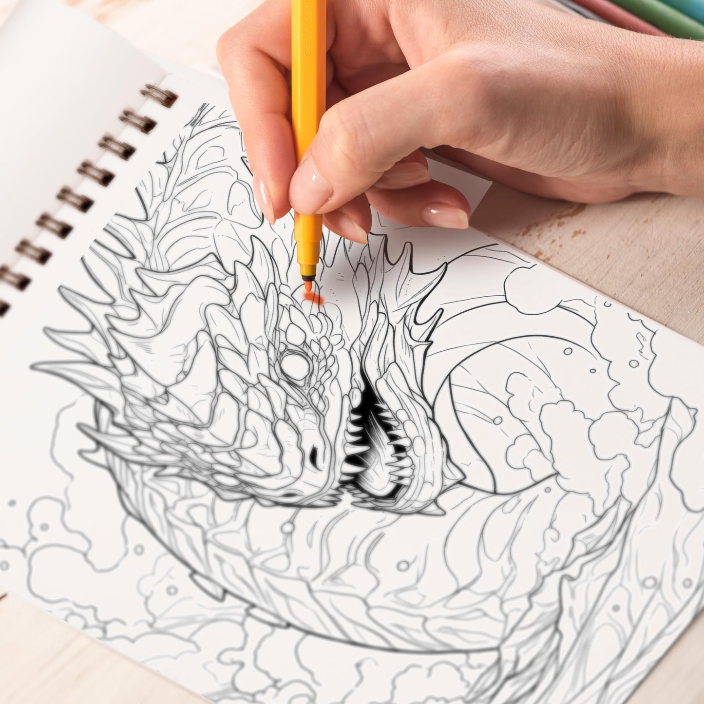 Horror Ocean Monster Spiral Bound Coloring Book, Dive into the Abyss with 30 Enchanting Coloring Pages, Exploring the Haunting World of Ocean Monsters