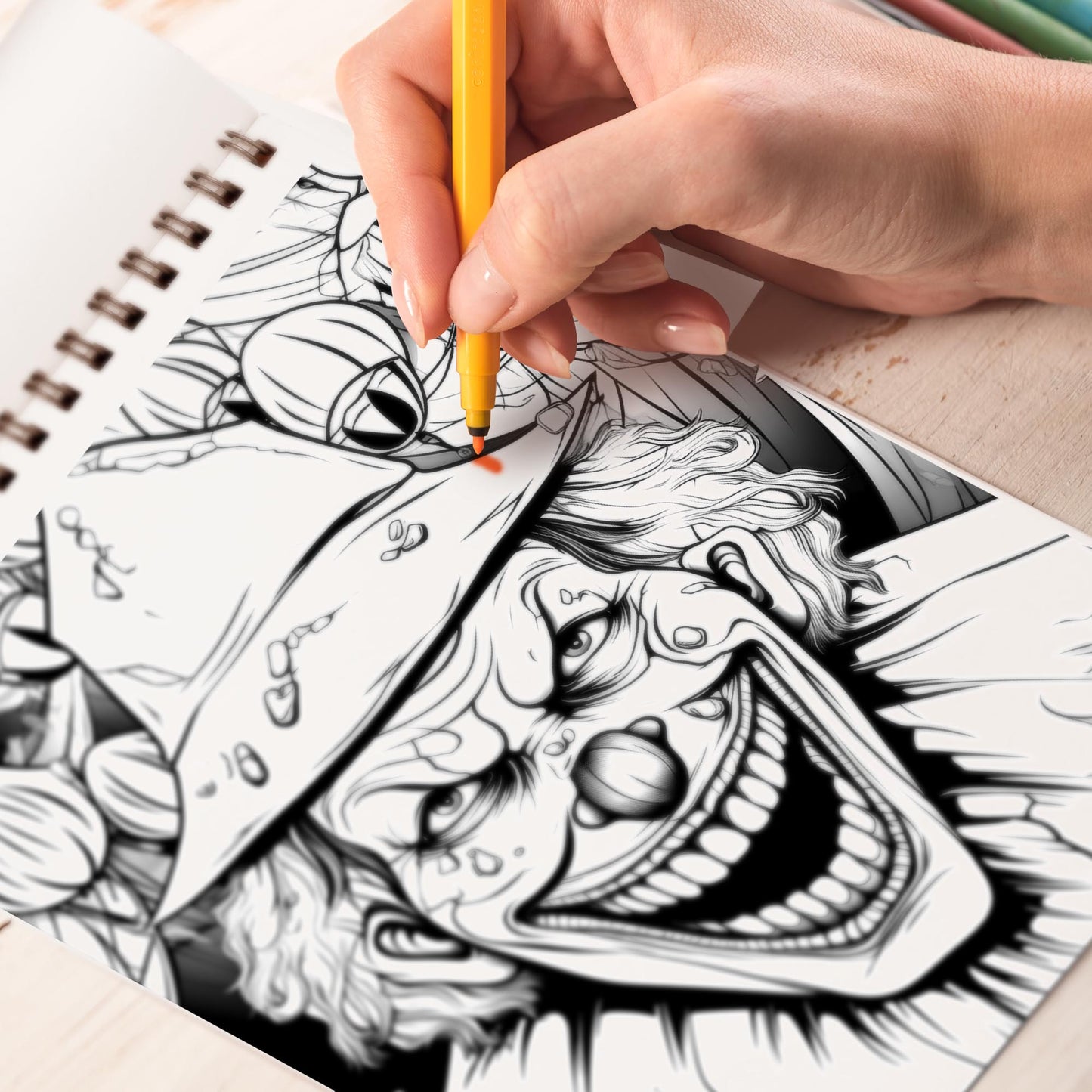 Clown Time Spiral Bound Coloring Book, Explore the Dark and Twisted World of Clown Time with 30 Eerie Coloring Pages for Horror Enthusiasts to Embrace the Chills and Thrills